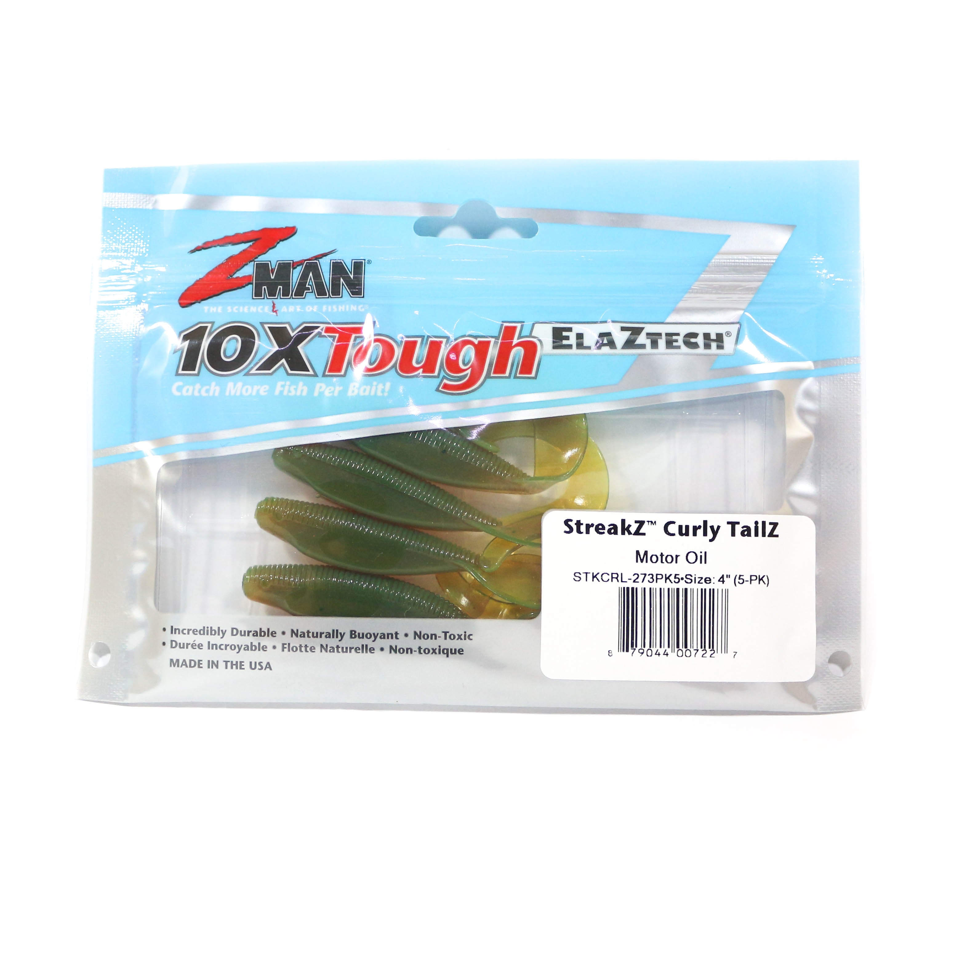Zman Soft Lure StreakZ Curly 4 Inch 5/Pack Motor Oil (7227)