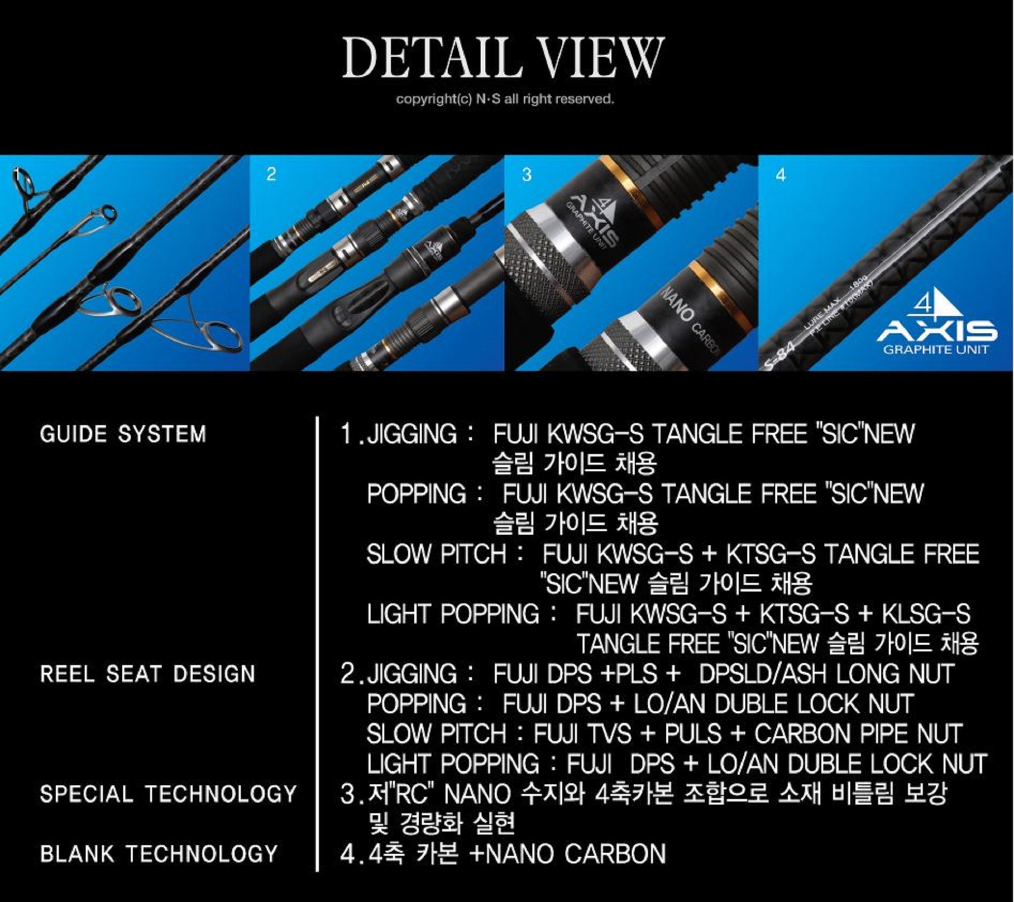 NS Black Hole Rod Spinning Boca Jigging S-521 (7882)