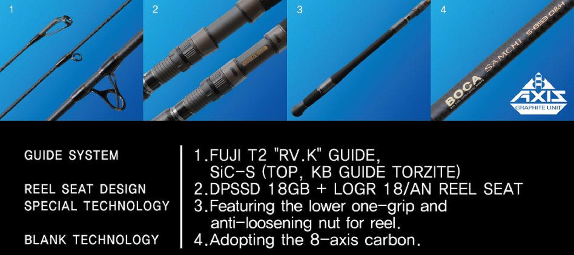 NS Black Hole Rod Spinning Boca Samchi S-853 O&H (8513)