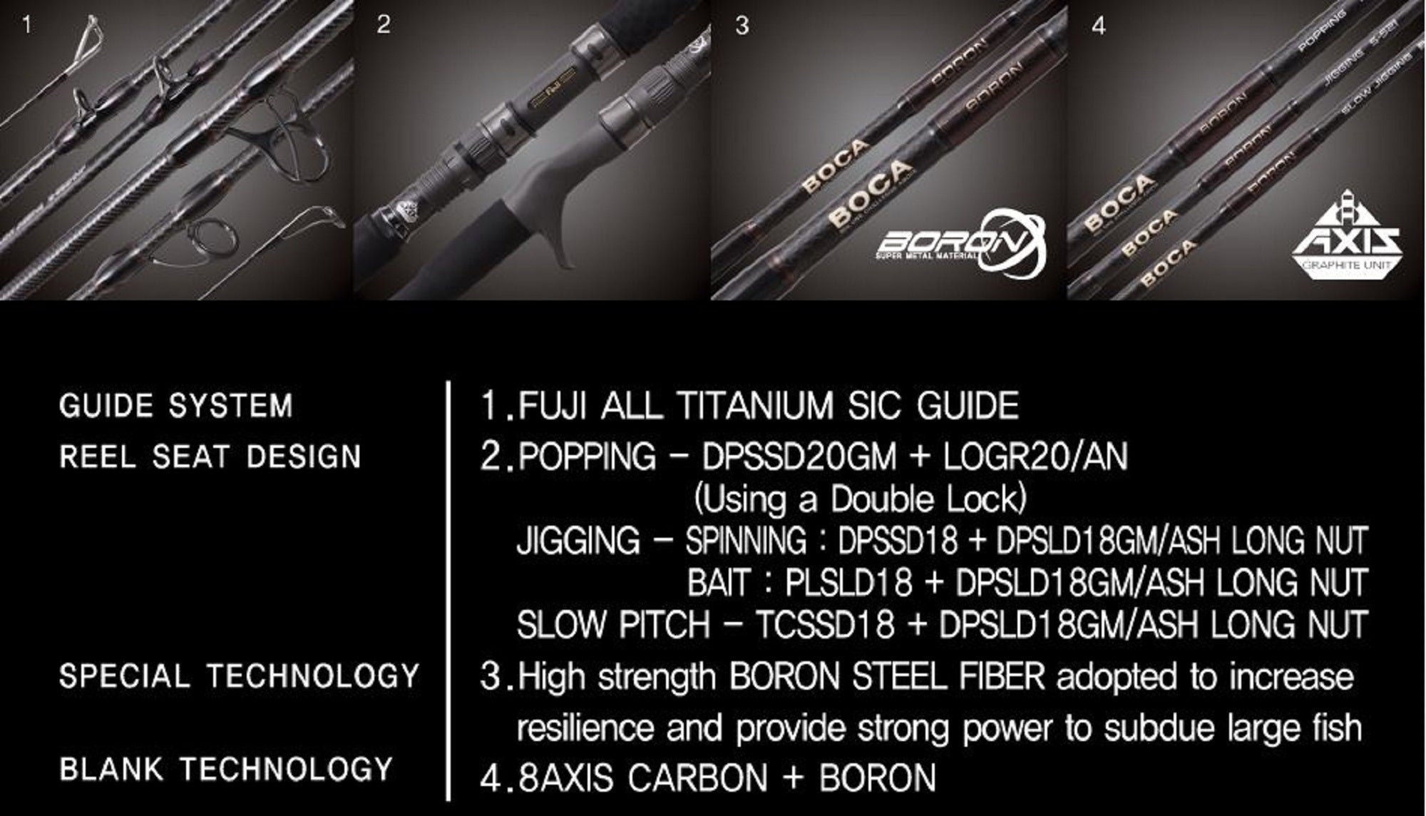 NS Black Hole Rod Spinning Boca Boron Jigging S-521 JIGGING (7308)