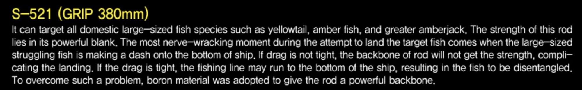 NS Black Hole Rod Spinning Boca Boron Jigging S-521 JIGGING (7308)