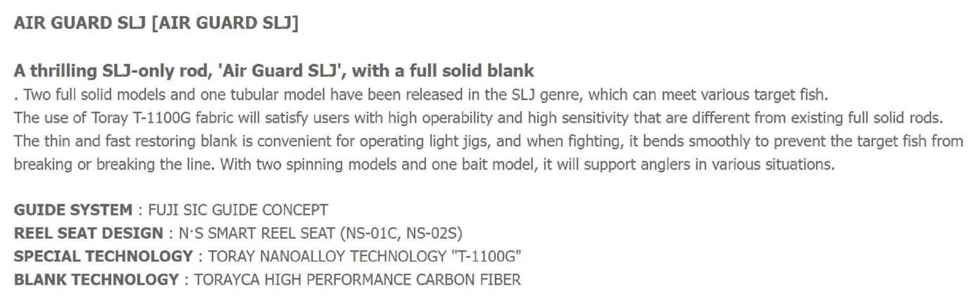 NS Black Hole Rod Spinning Airguard SLJ S-632M (9586)