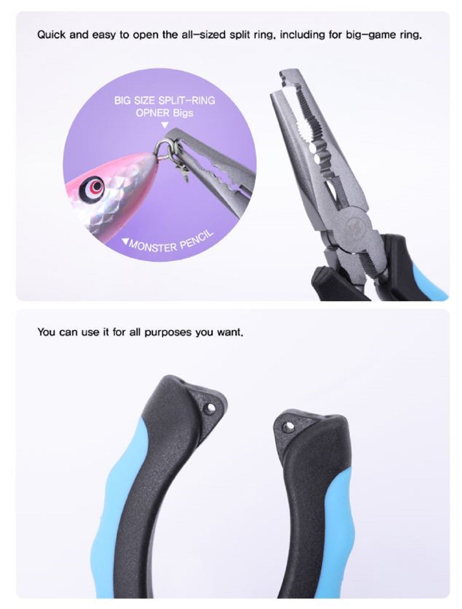 NS Black Hole N Tool Big Game Plier Split Ring Size 6-11 165mm (8936)