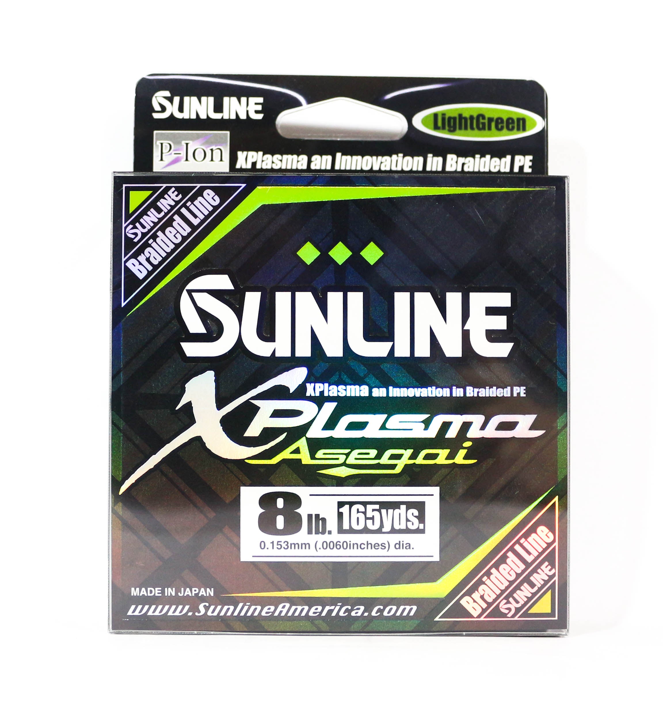 Sunline P.E Line Asegai Xplasma 165yds P.E 0.8 8lb Light Green (4991)