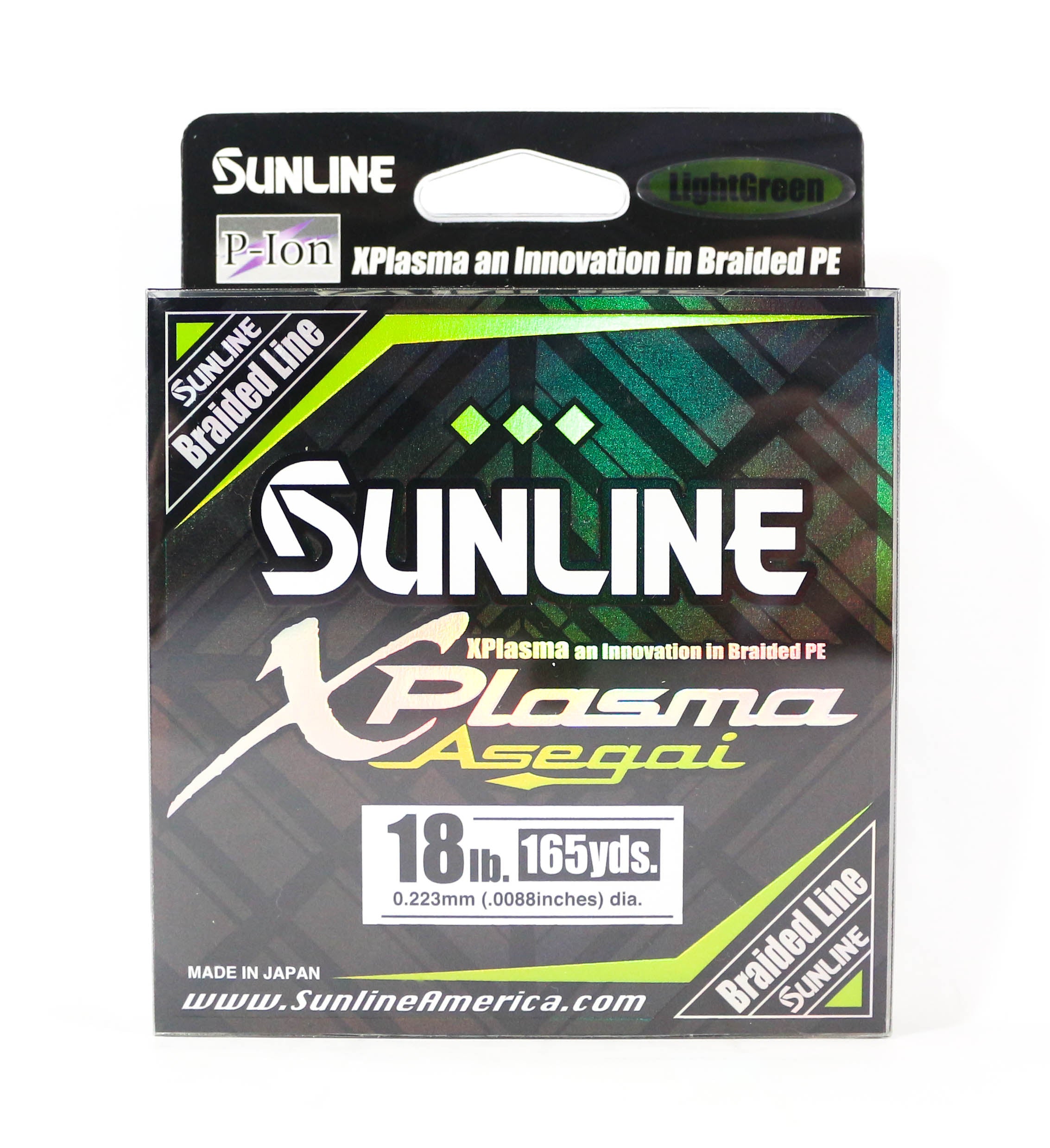 Sunline P.E Line Asegai Xplasma 165yds P.E 1.7 18lb Light Green (5035)