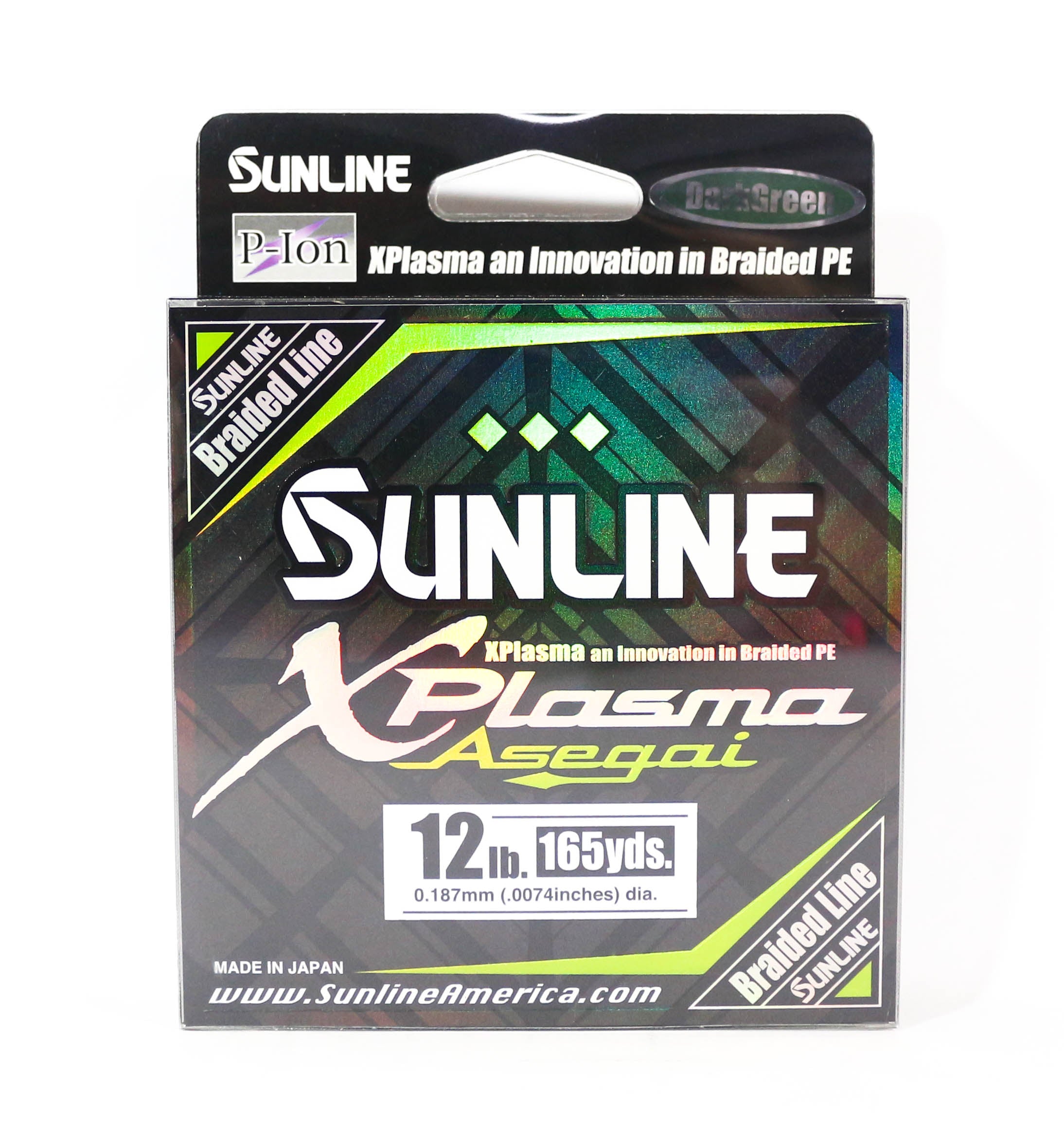 Sunline P.E Line Asegai Xplasma 165yds P.E 1.2 12lb Dark Green (5110)