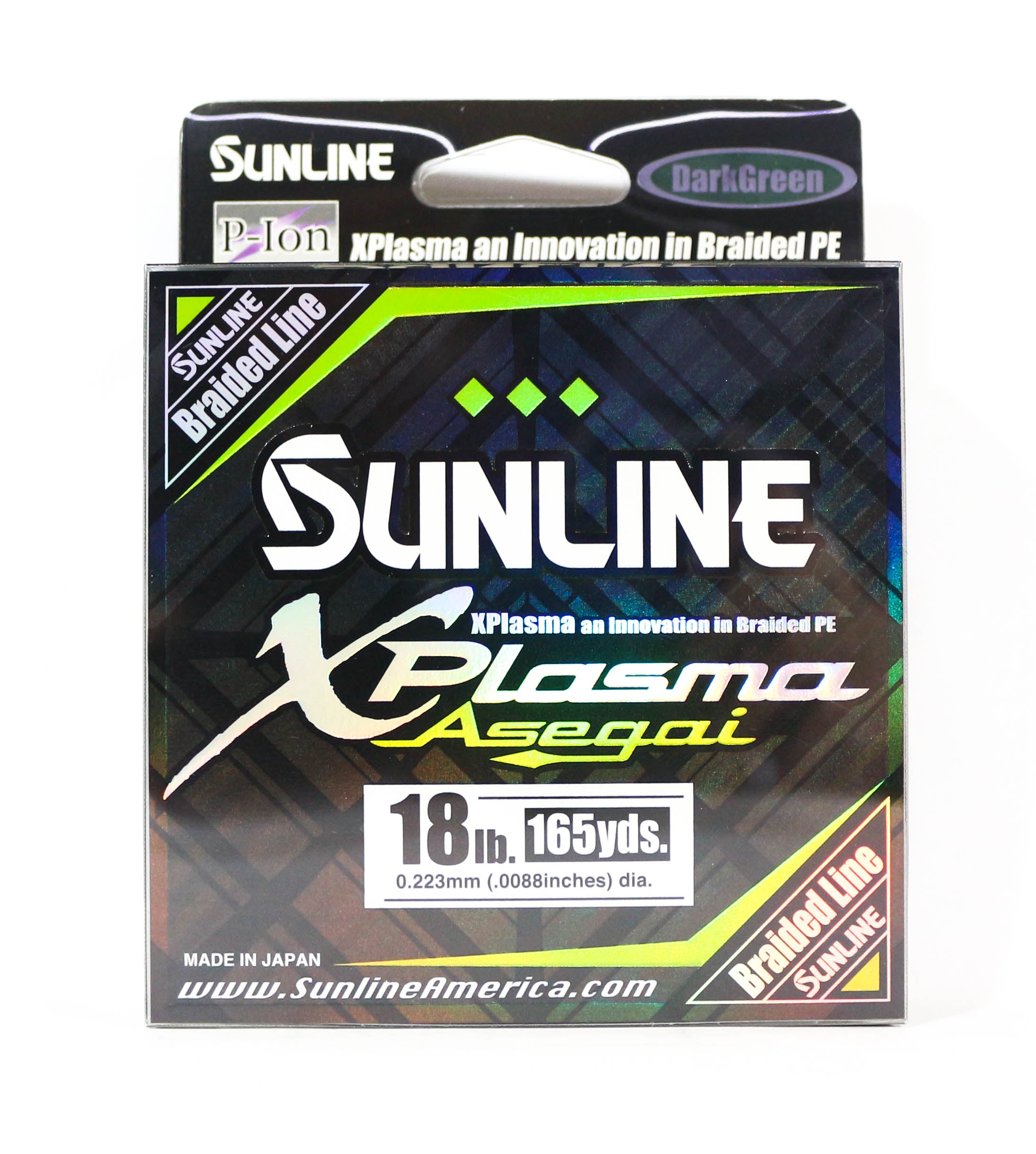 Sunline P.E Line Asegai Xplasma 165yds P.E 1.7 18lb Dark Green (5134)