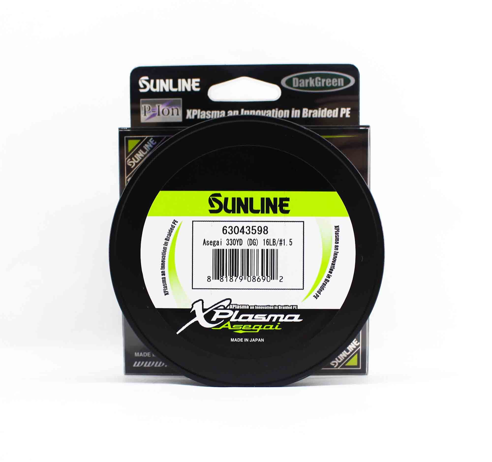 Sunline P.E Line Asegai Xplasma 330yds P.E 1.5 16lb Dark Green (6902)