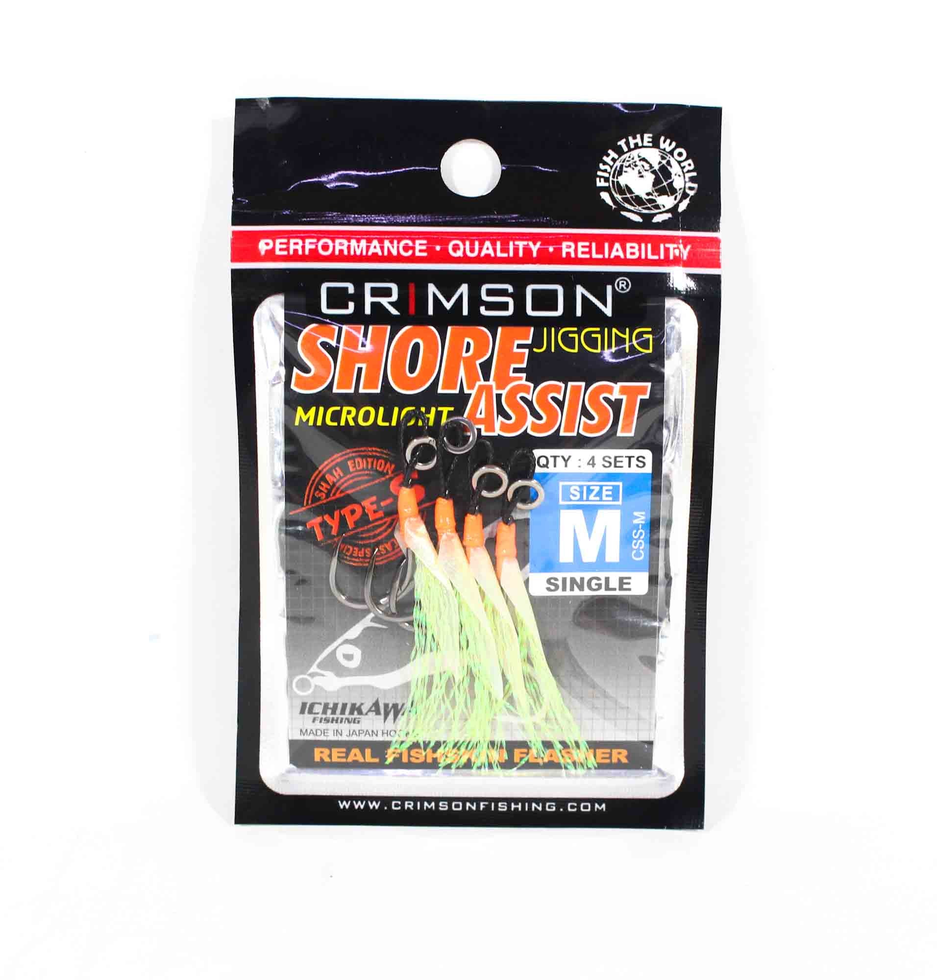 Crimson CSS-M Shore Jigging Assist Hook Single 4 per pack Size M (2617)