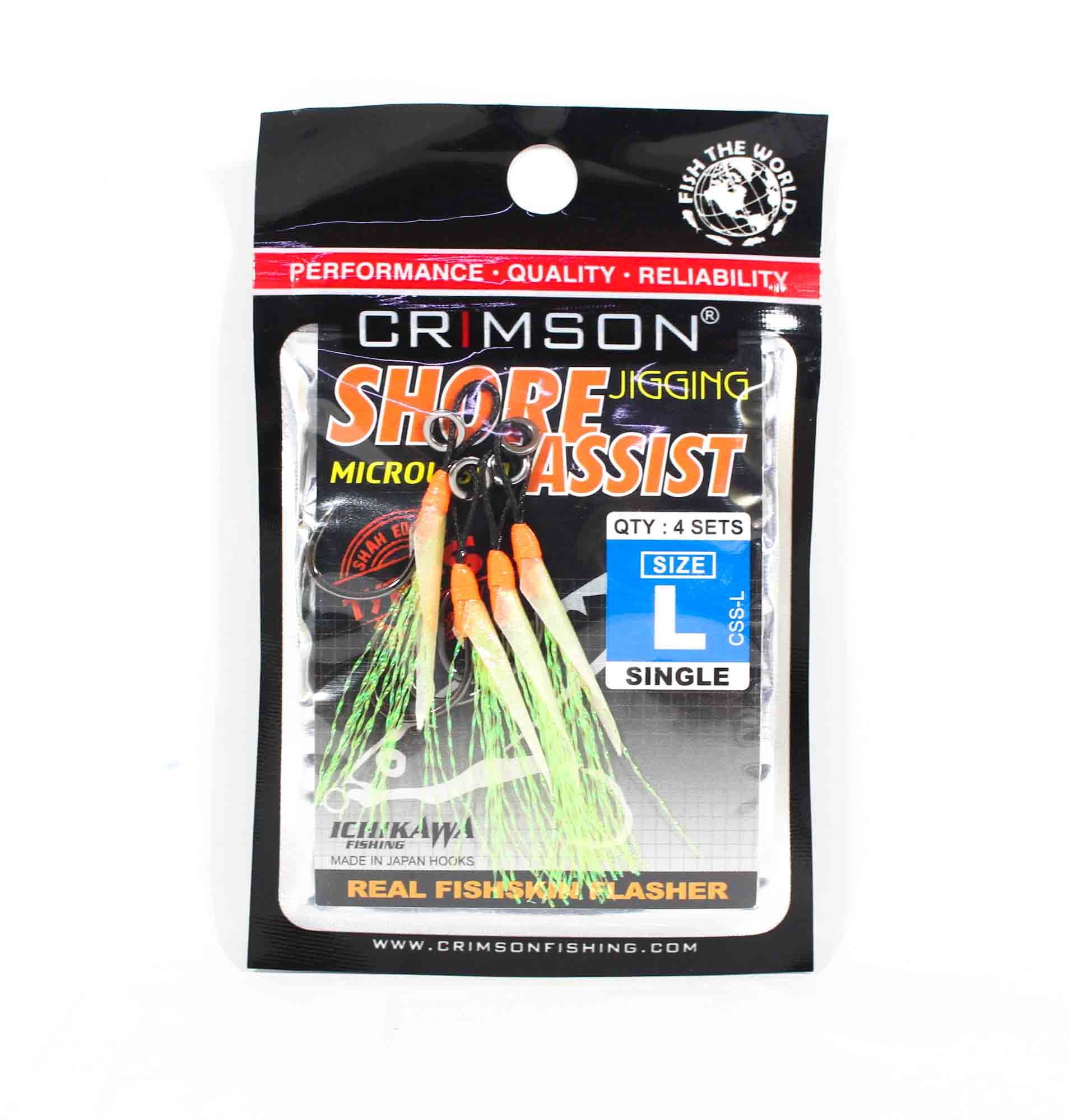 Crimson CSS-L Shore Jigging Assist Hook Single 4 per pack Size L (2624)