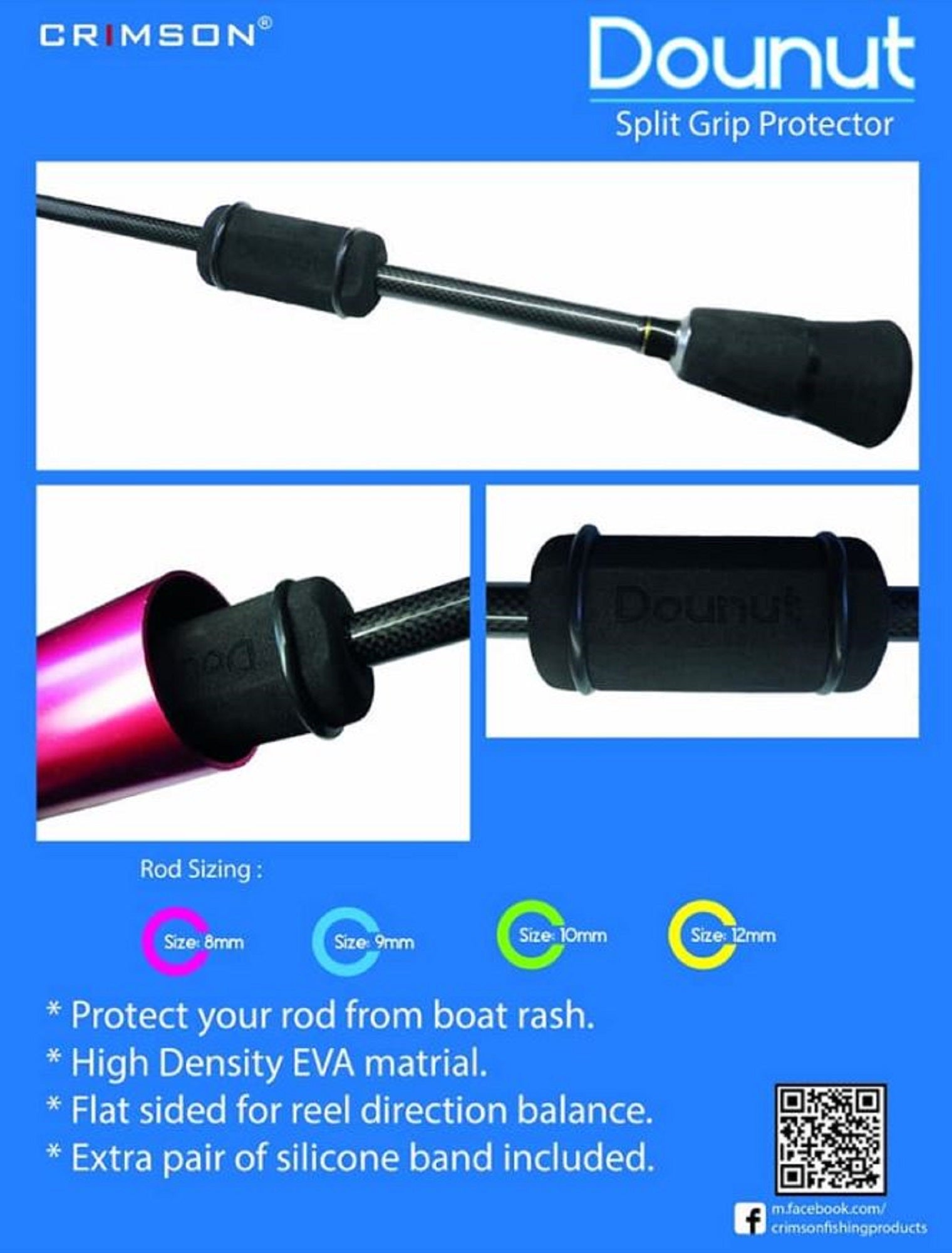 Crimson CDP-8 Dounut Split Grip Protector Size 8mm (4413)