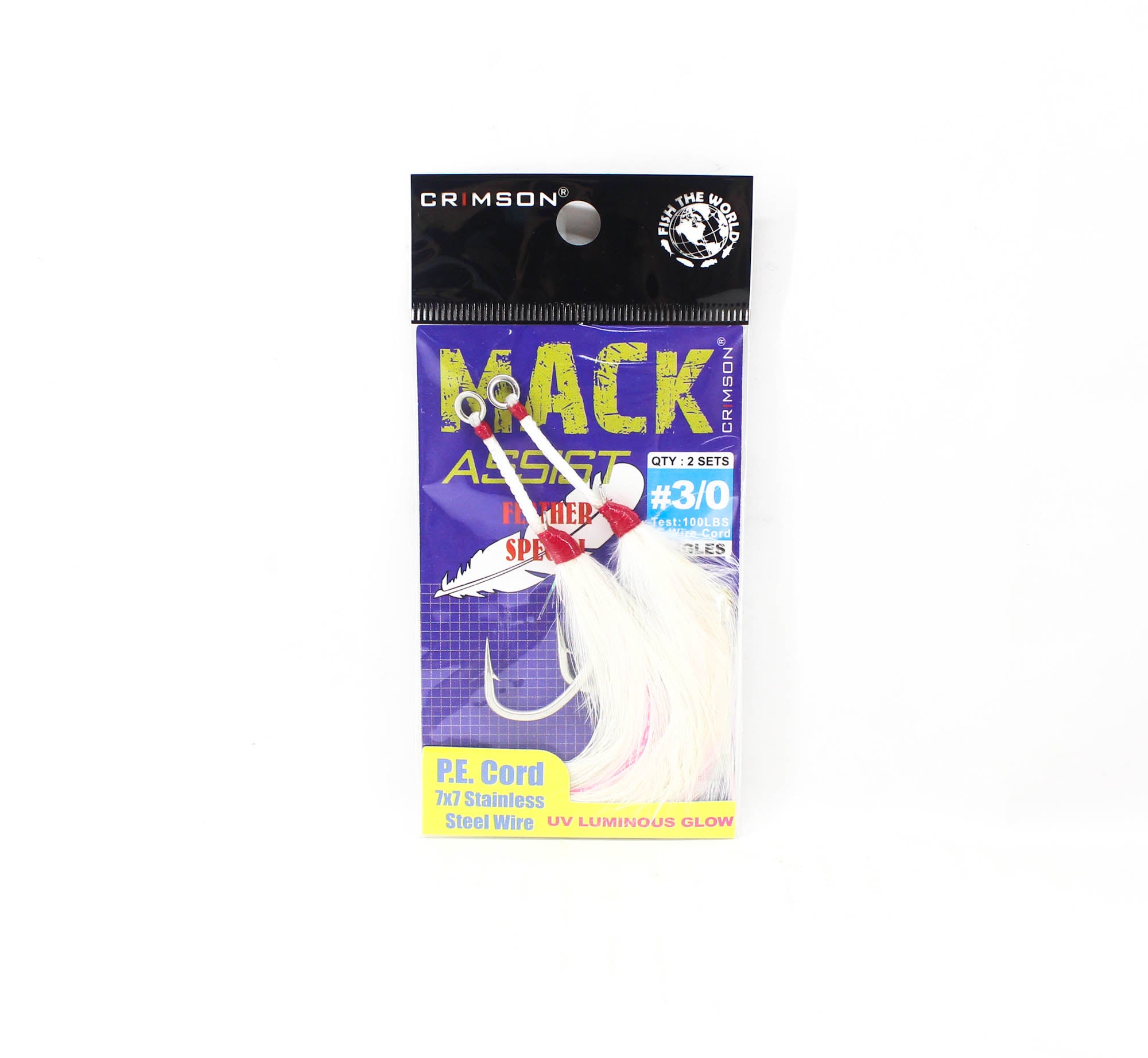Crimson CMF-03 Mack Assist Feather Hook 2 Sets Size 3/0 (4543)