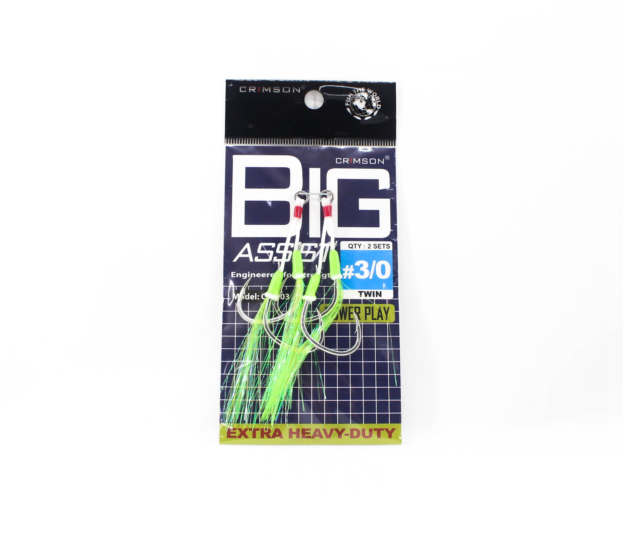 Crimson CBA-03 Big Assist Twin Hook 2 Sets Size 3/0 (5021)
