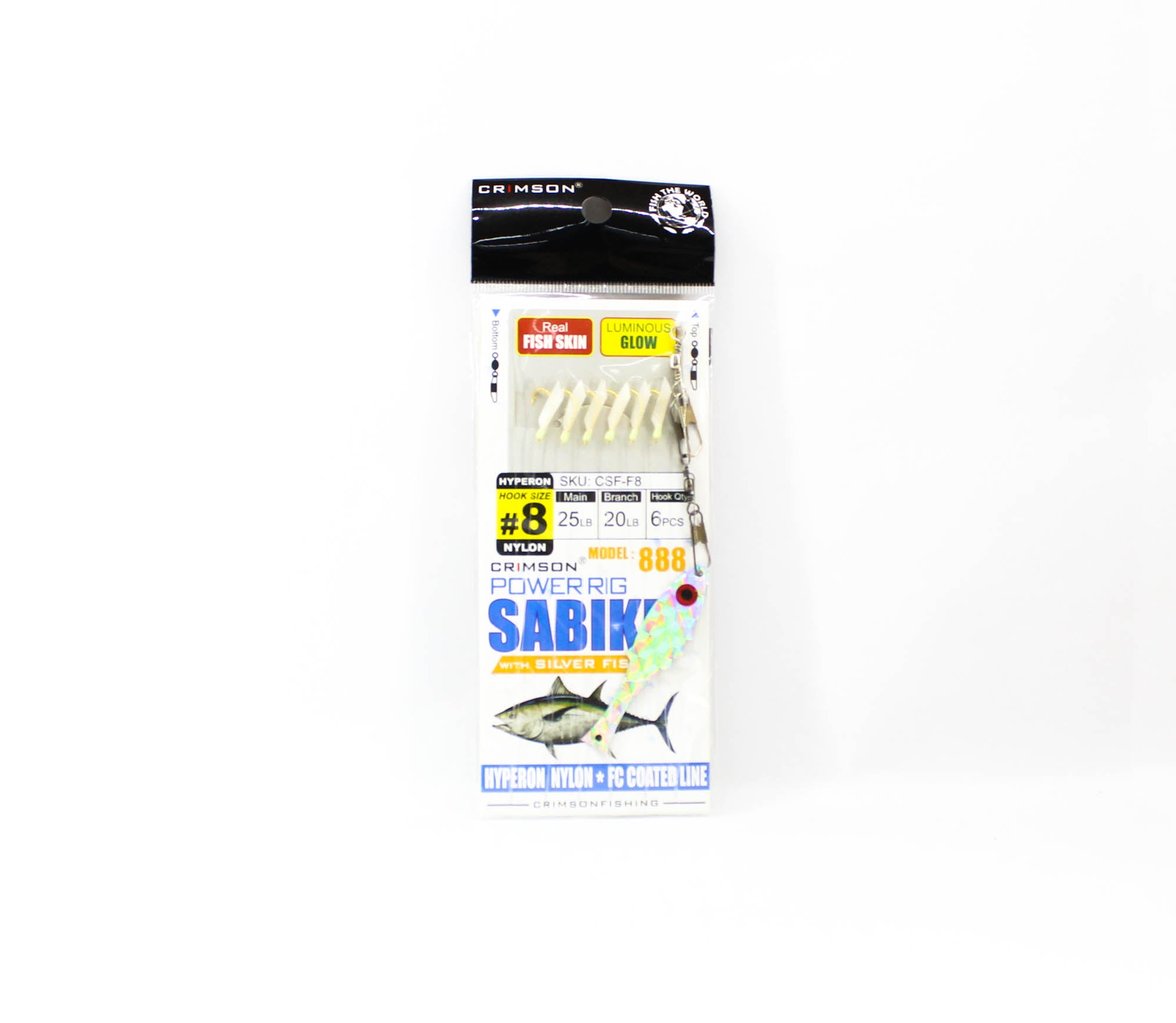 Crimson CSF-F8 Power Rig Sabiki Silverfish Fish Skin Size 8 (5298)