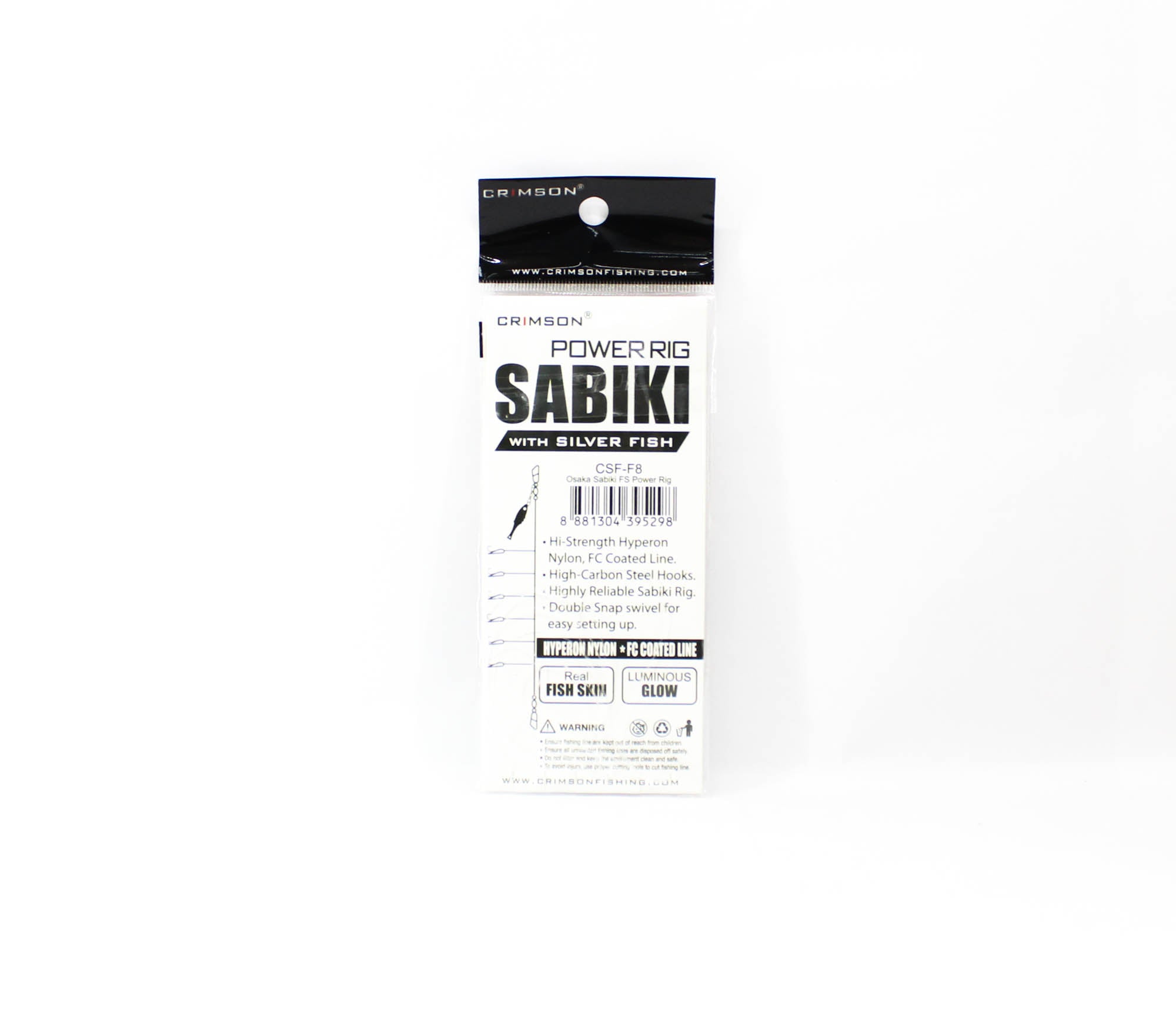 Crimson CSF-F8 Power Rig Sabiki Silverfish Fish Skin Size 8 (5298)