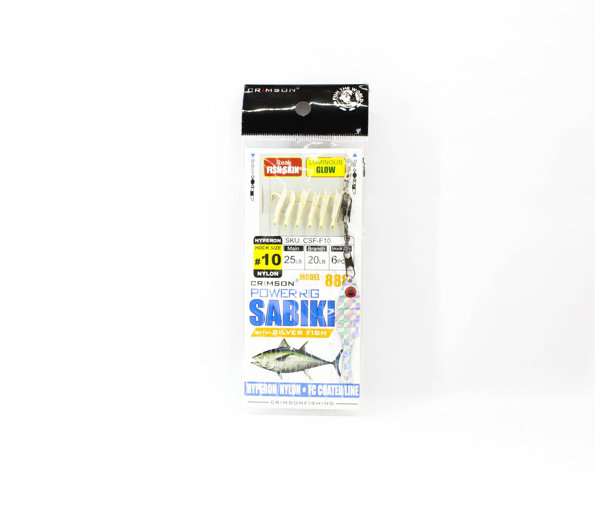 Crimson CSF-F10 Power Rig Sabiki Silverfish Fish Skin Size 10 (5304)