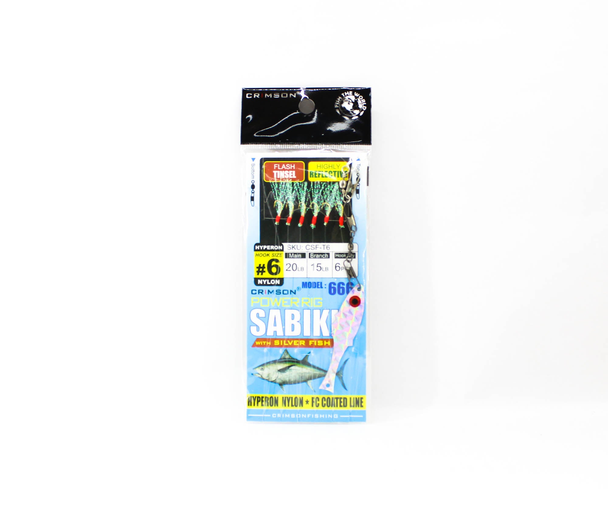Crimson CSF-T6 Power Rig Sabiki Silverfish Tinsel Size 6 (5687)