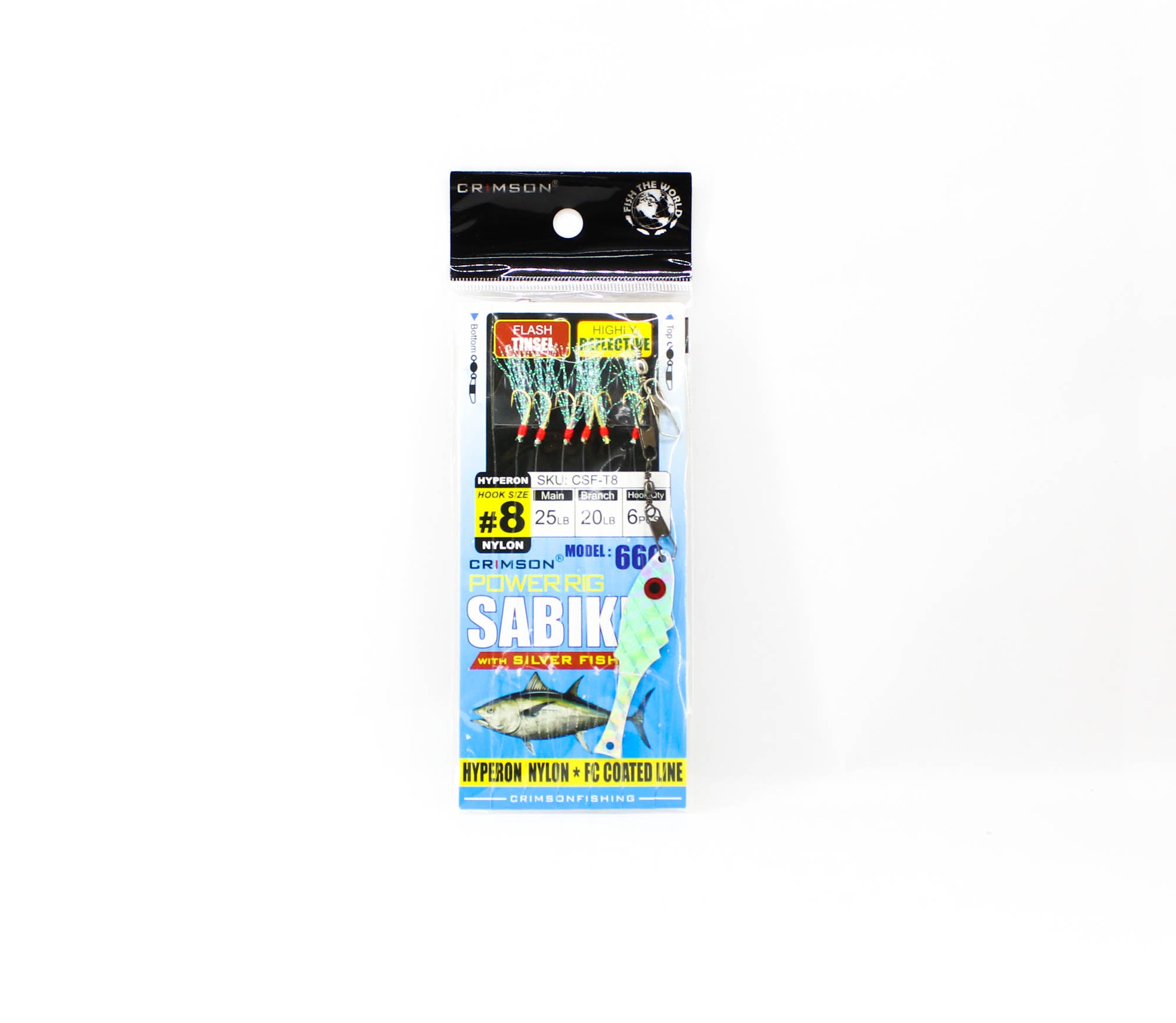 Crimson CSF-T8 Power Rig Sabiki Silverfish Tinsel Size 8 (5694)