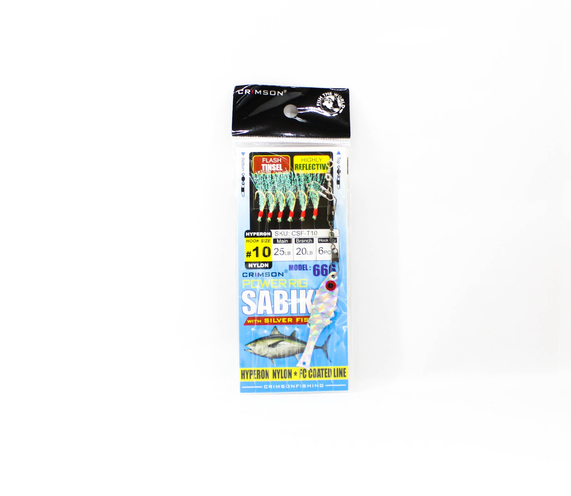 Crimson CSF-T10 Power Rig Sabiki Silverfish Tinsel Size 10 (5700)