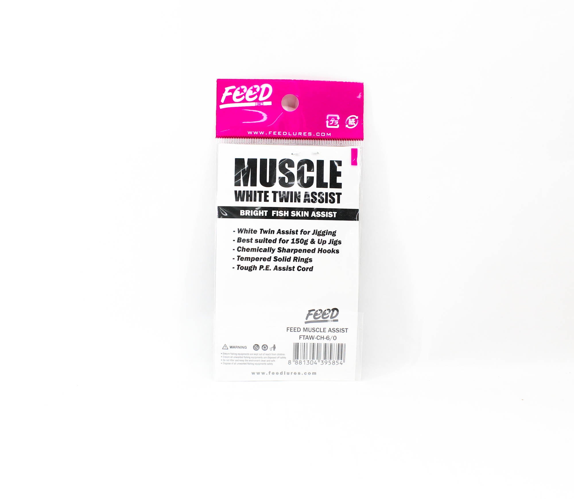 Feed FTAW-CH 6/0 Muscle White Twin Assist Hooks Size 6/0 2 set (5854)