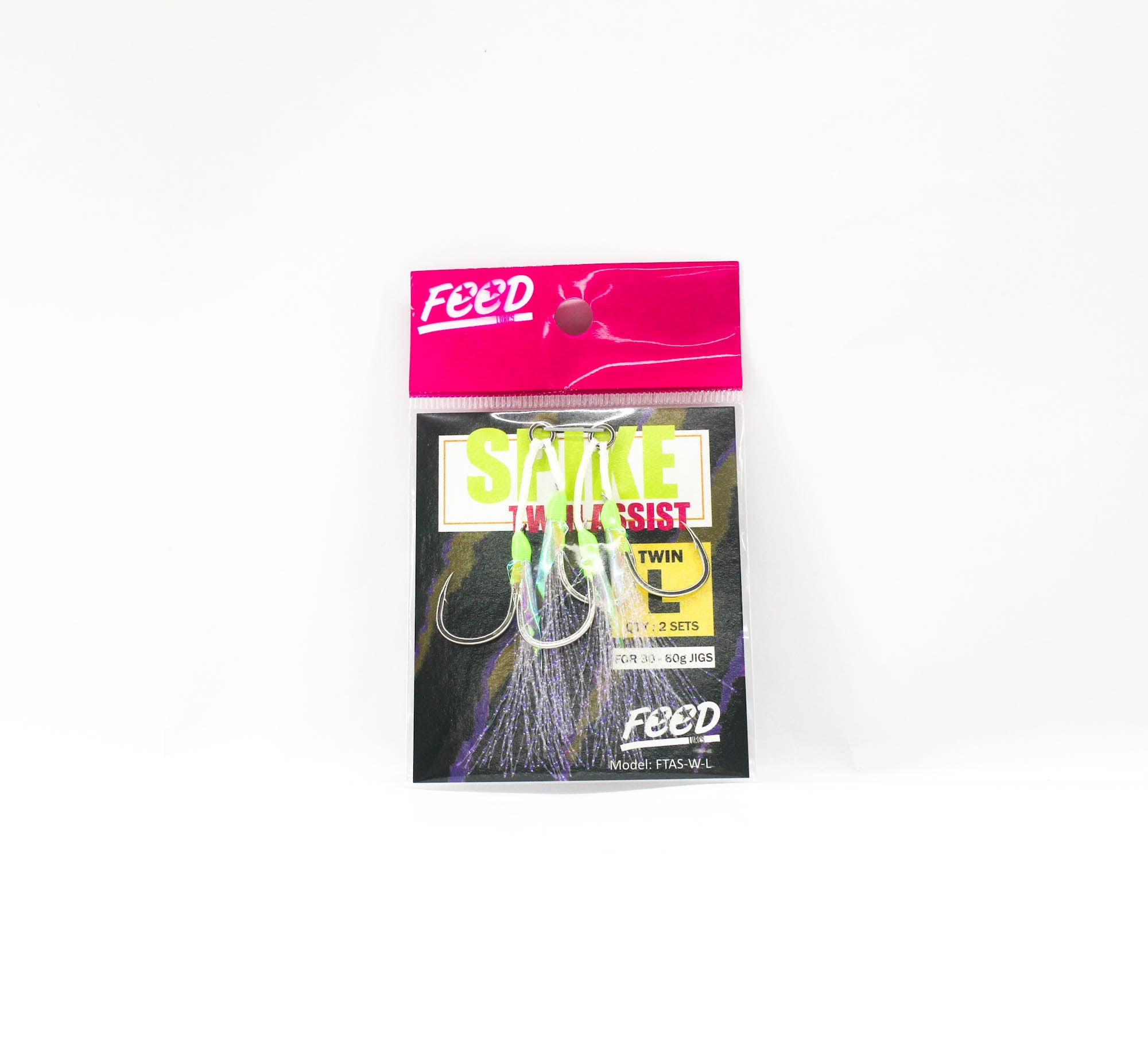 Feed FTAS-W-L Spike White Twin Assist Hooks Size L (6042)