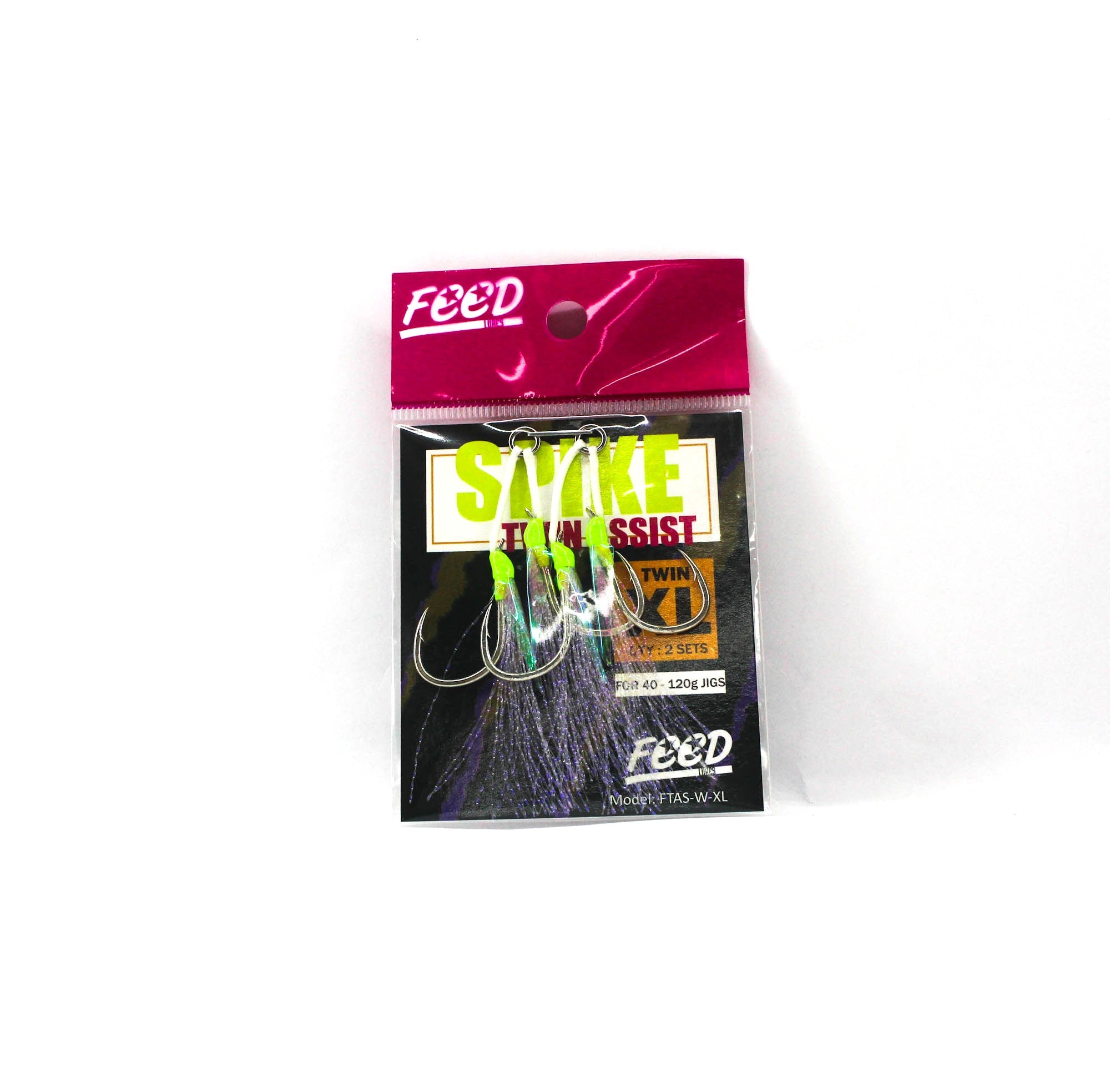 Feed FTAS-W-XL Spike White Twin Assist Hooks Size XL (6059)