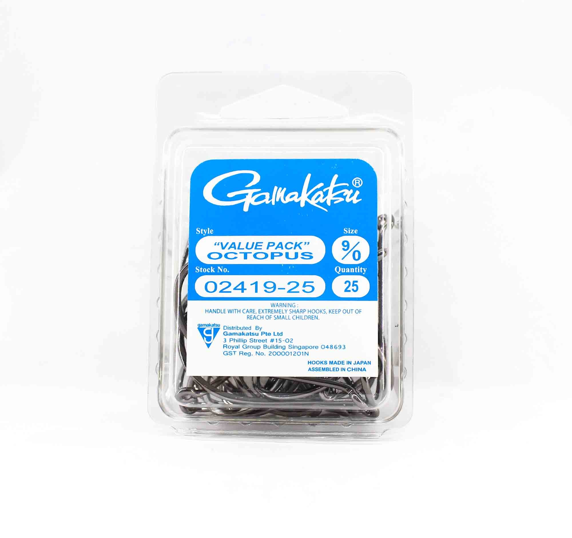 Gamakatsu Octopus Hook Black Size 9/0 ,25 Per pack (2254)
