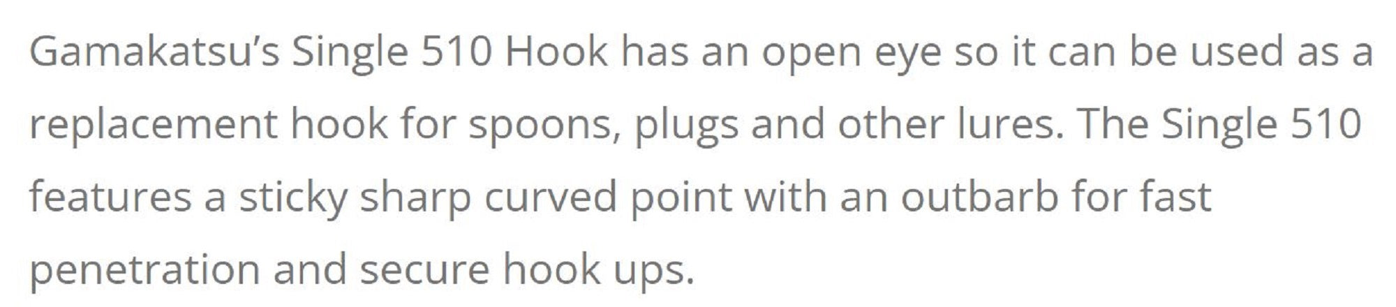 Gamakatsu Single Lure Hook Size 8 , 10 Per pack (5590)