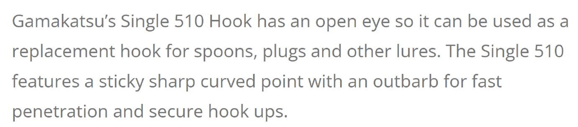 Gamakatsu Single Lure Hook Size 1 ,8 Per pack (5637)