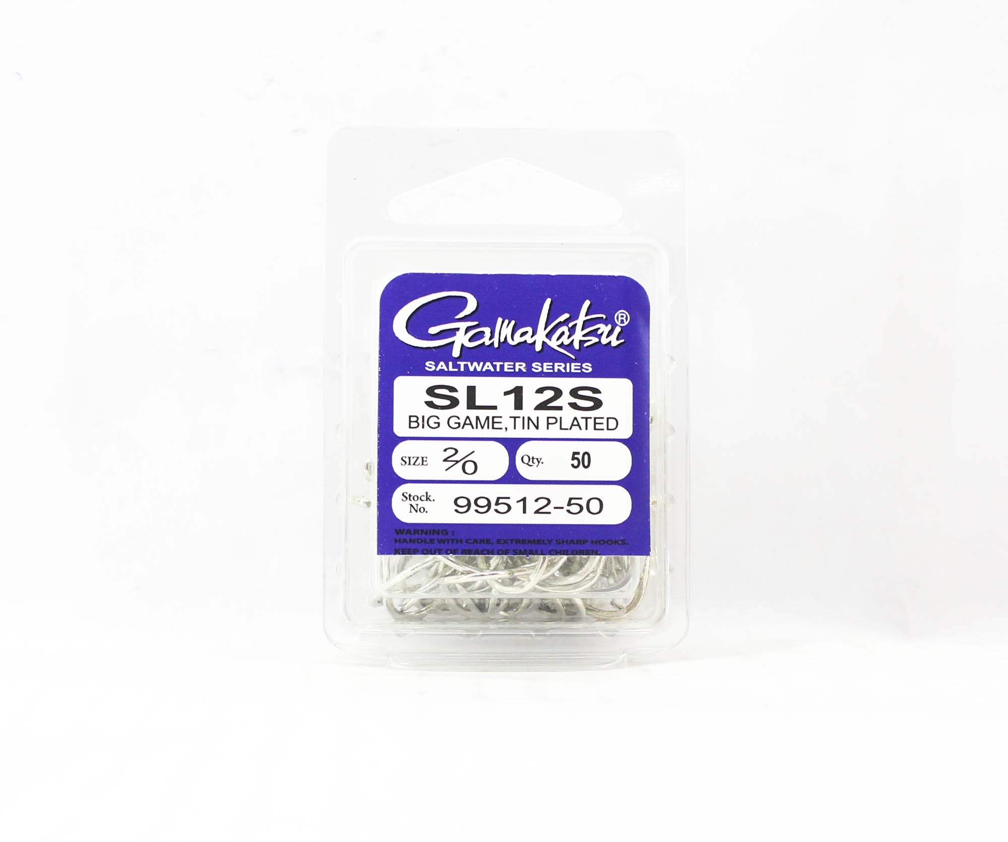 Gamakatsu SL12S Big Game Tin Plated Hook Size 2/0 , 50 Per pack (6849)