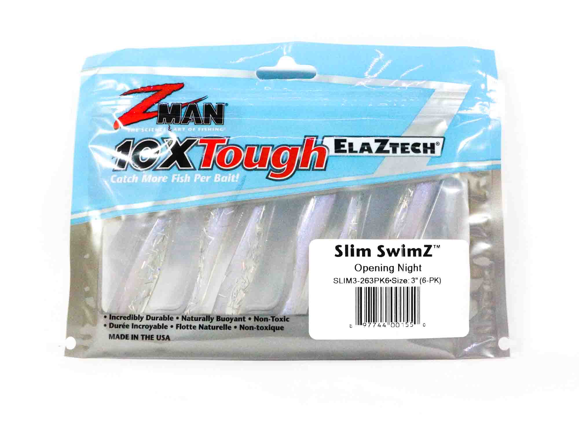 Zman Soft Lure Slim SwimZ 3 Inch 6/Pack Opening Night (1550)