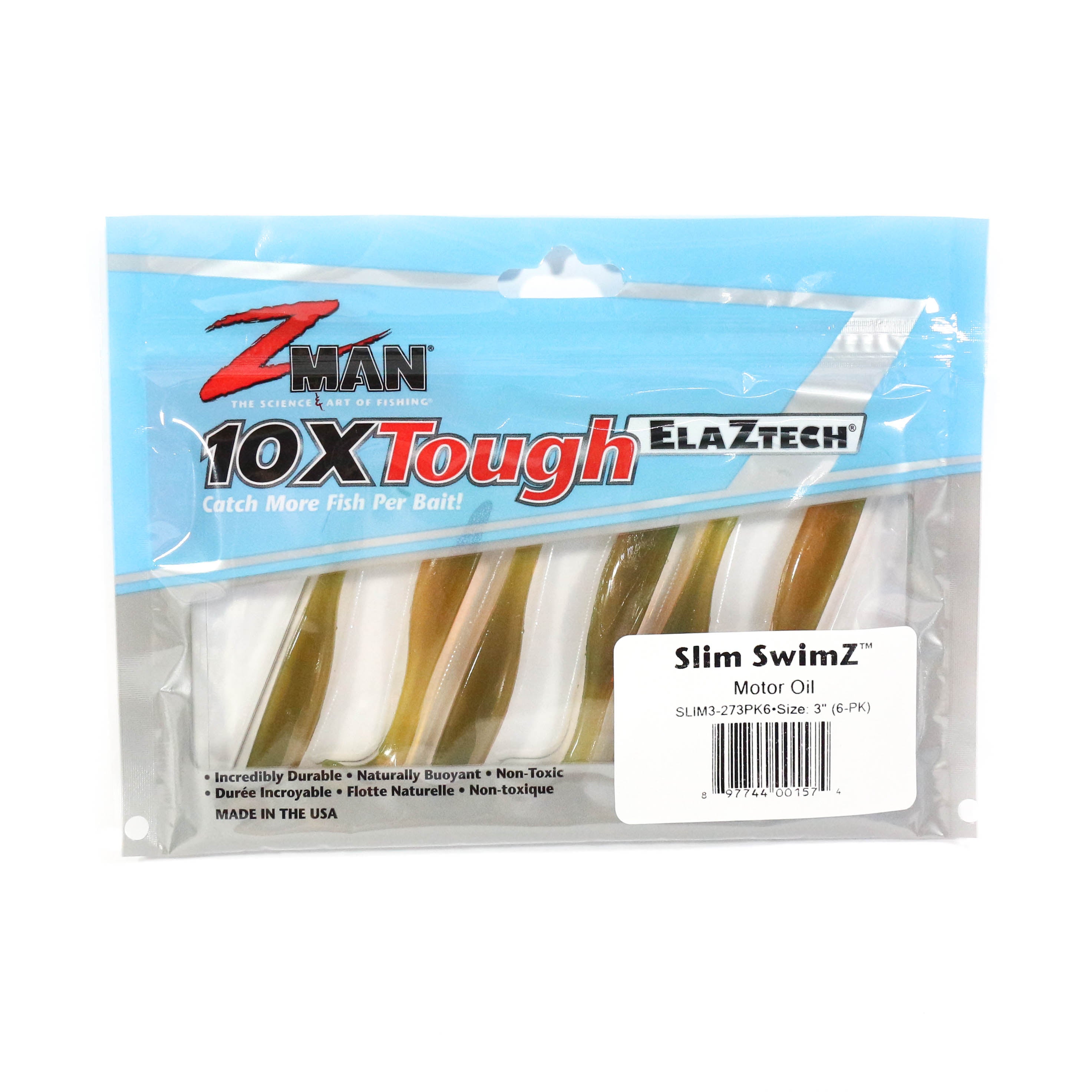 Zman Soft Lure Slim SwimZ 3 Inch 6/Pack Motor Oil ( 1574 )