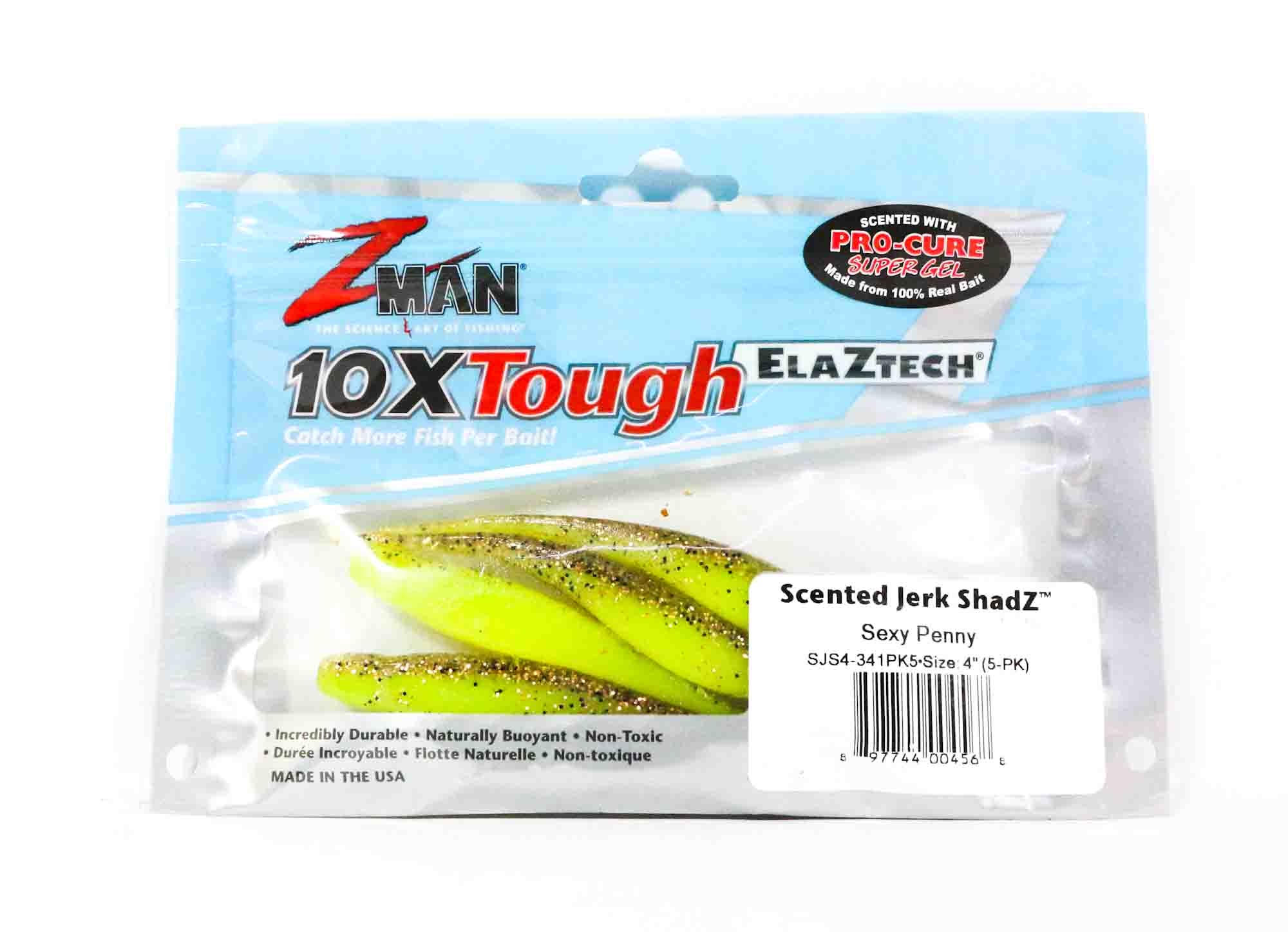 Zman Soft Lure Jerk ShadZ 4 Inch 5/Pack Sexy Penny (4568)