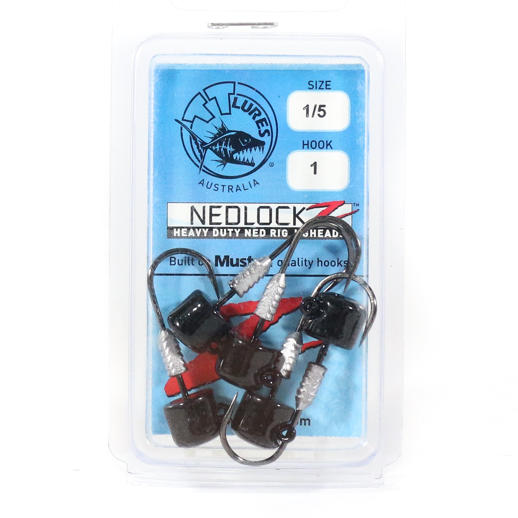 Tackle Tactics TT Nedlockz HD Jig Head Black 1/5 oz 1 5/pack (7472)