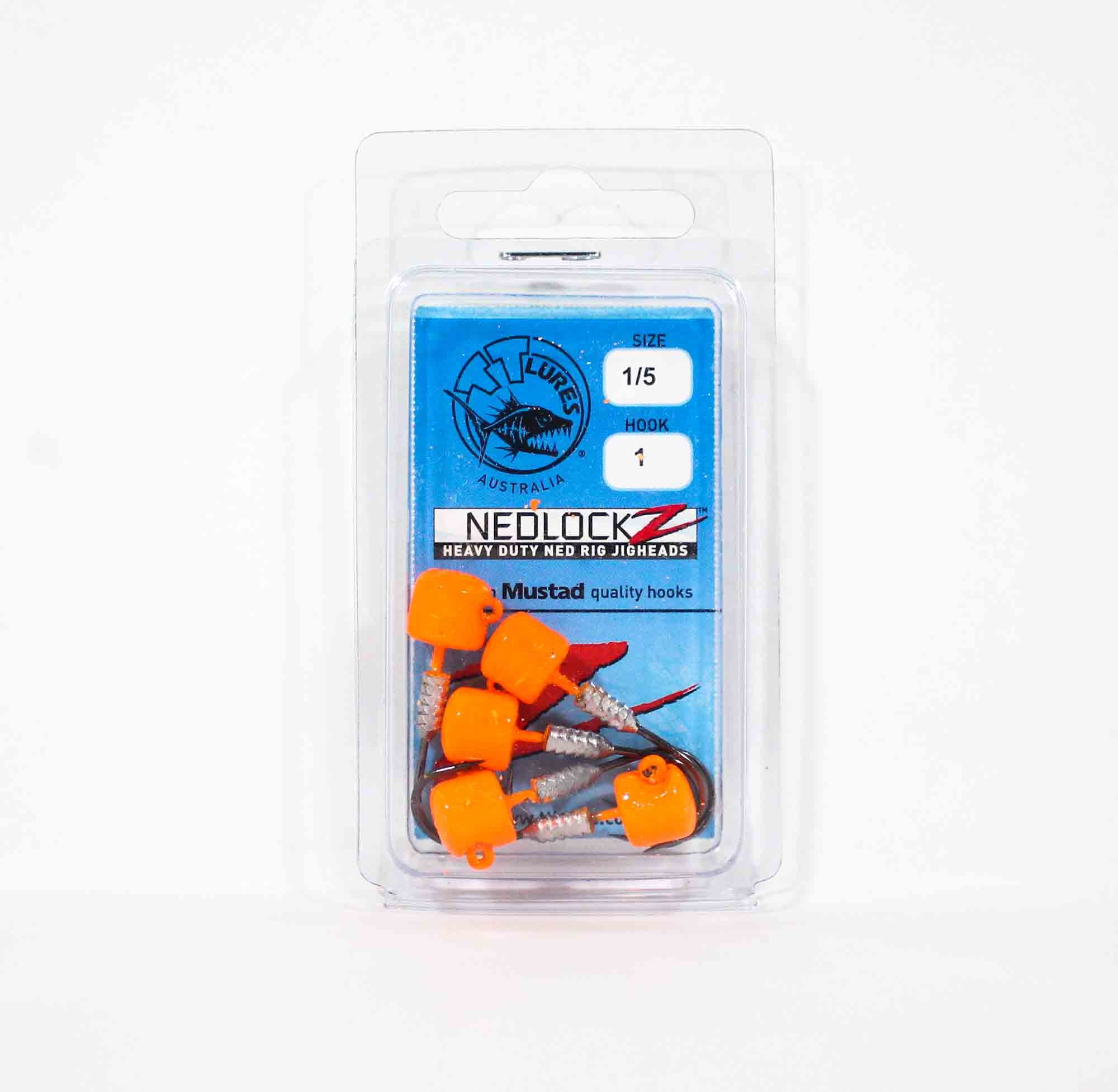 Tackle Tactics TT Nedlockz HD Jig Head Orange 1/5 1 5/pack (7557)