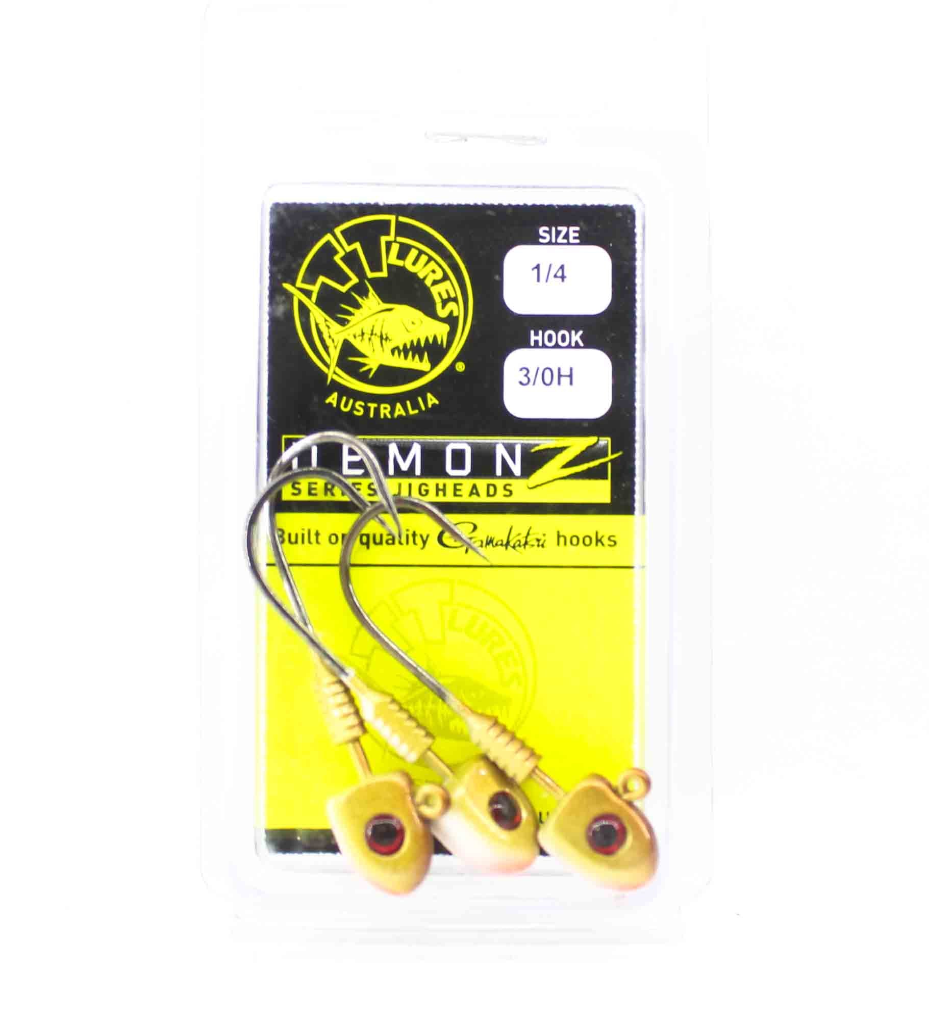 Tackle Tactics TT Demonz Jig Head 1/4oz 2/0H 3/pack Golden Boy (7006)