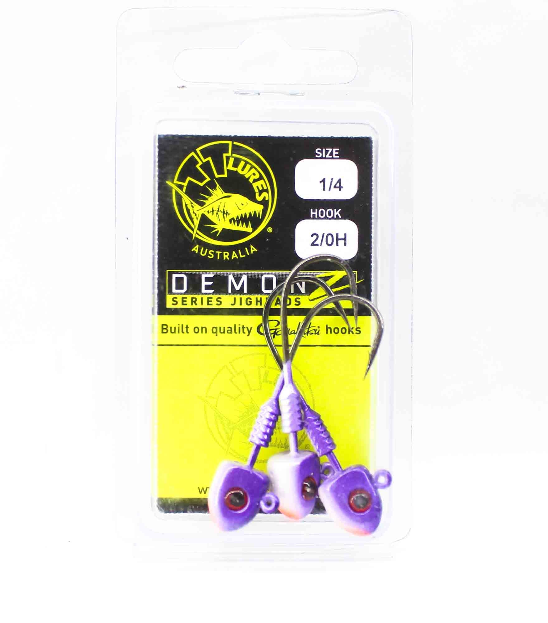 Tackle Tactics TT Demonz Jig Head 1/4oz 2/0H 3/pack Purple Minnow (7020)