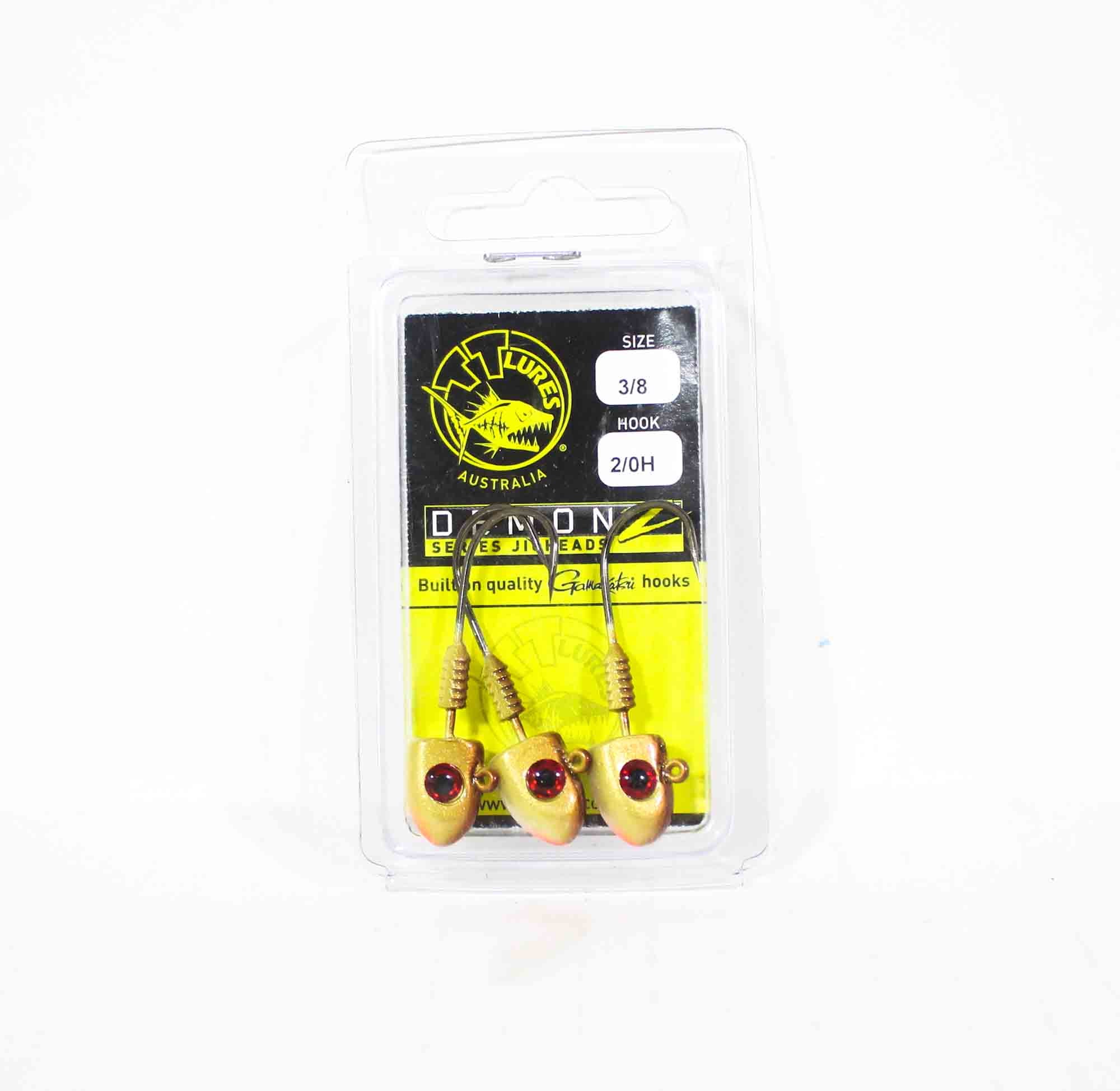Tackle Tactics TT Demonz Jig Head 3/8oz 2/0H 3/pack Golden Boy (7105)