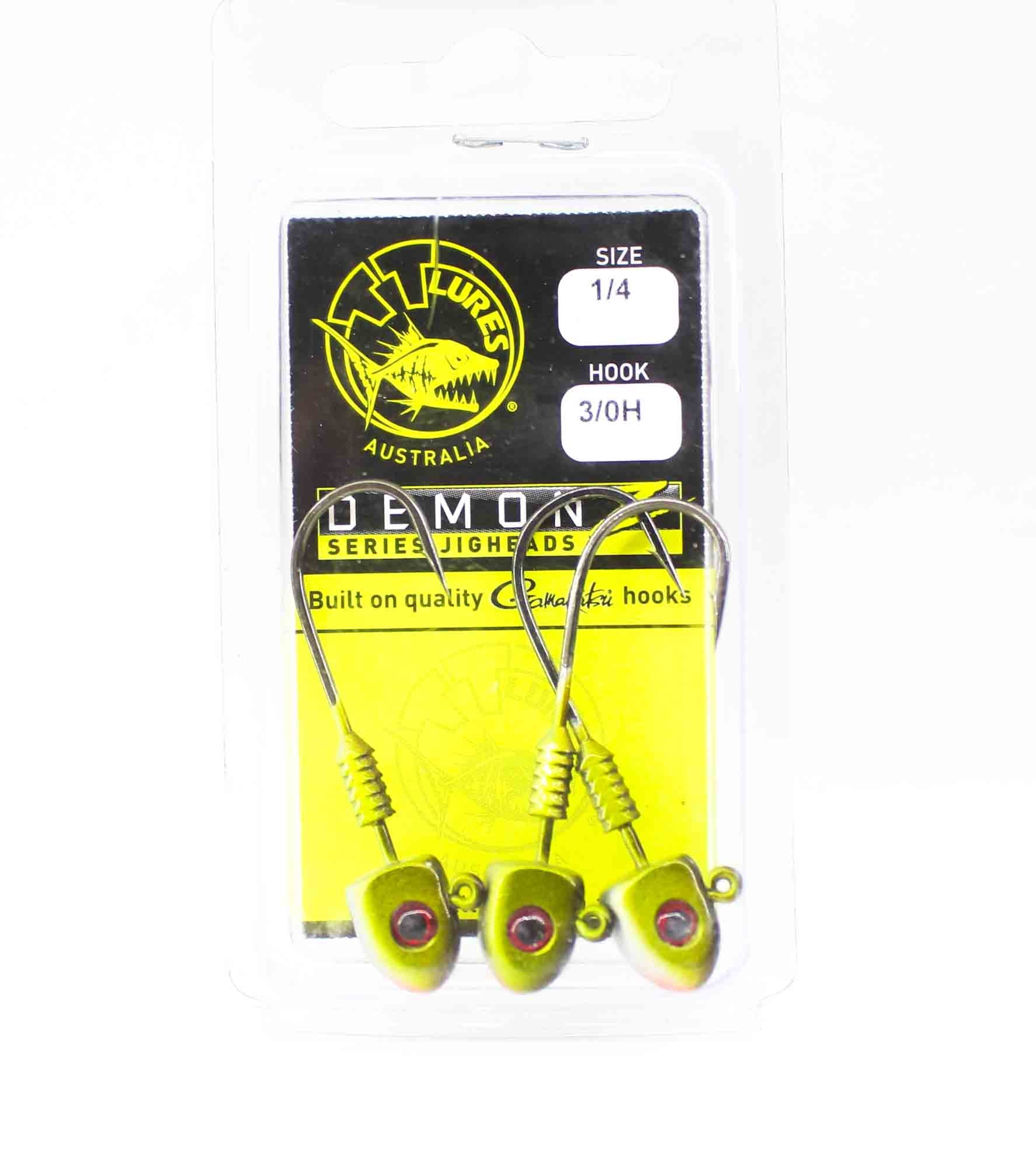 Tackle Tactics TT Demonz Jig Head 1/4oz 3/0H 3/pack Green (7419)