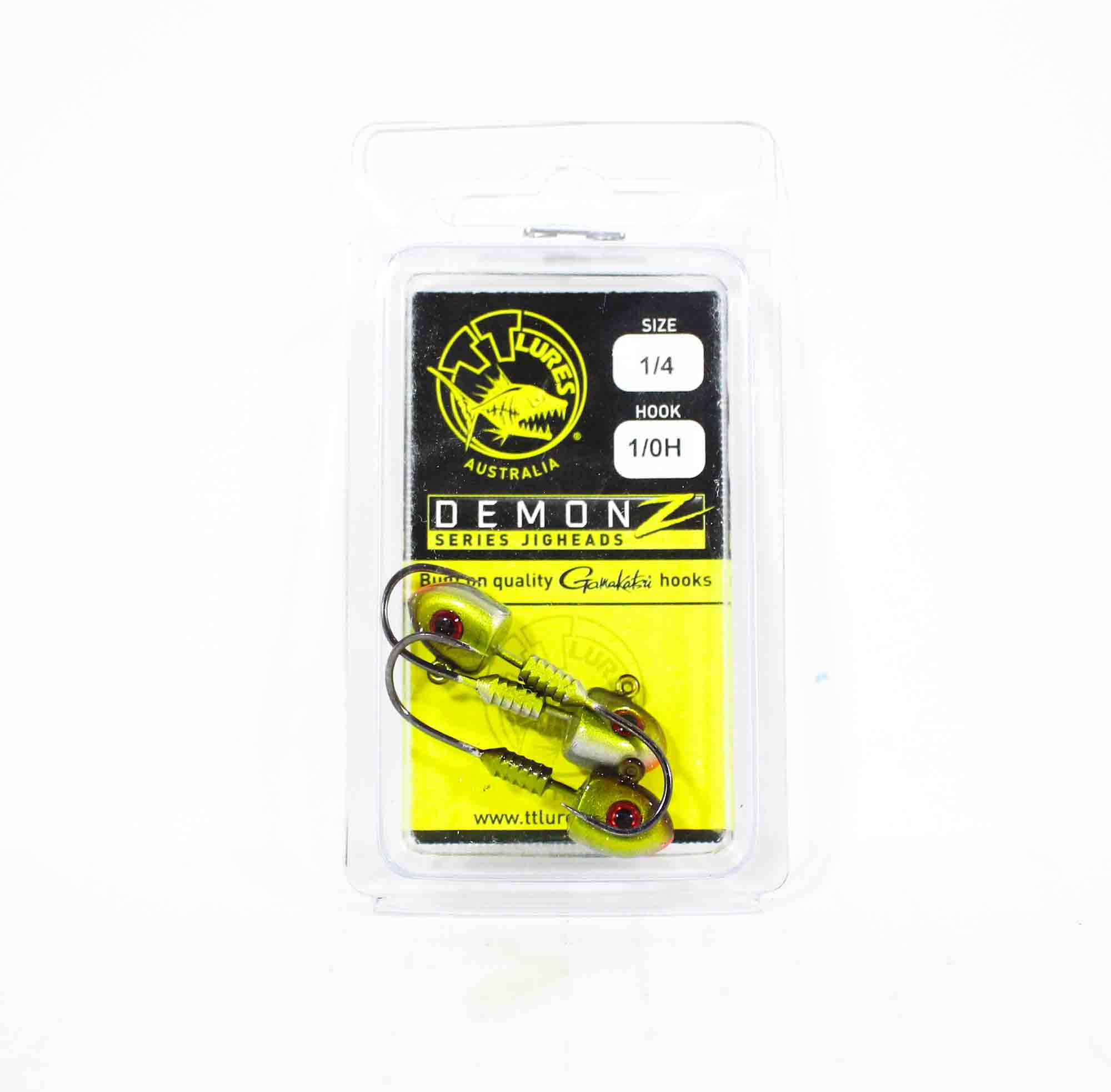Tackle Tactics TT Demonz Jig Head 1/4oz 1/0H 3/pack Green (7518)