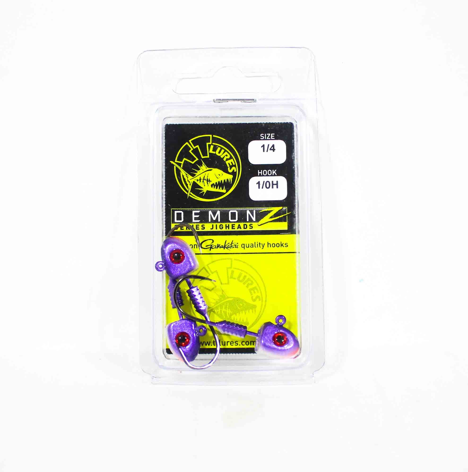 Tackle Tactics TT Demonz Jig Head 1/4oz 1/0H 3/pack Purple Minnow (7525)
