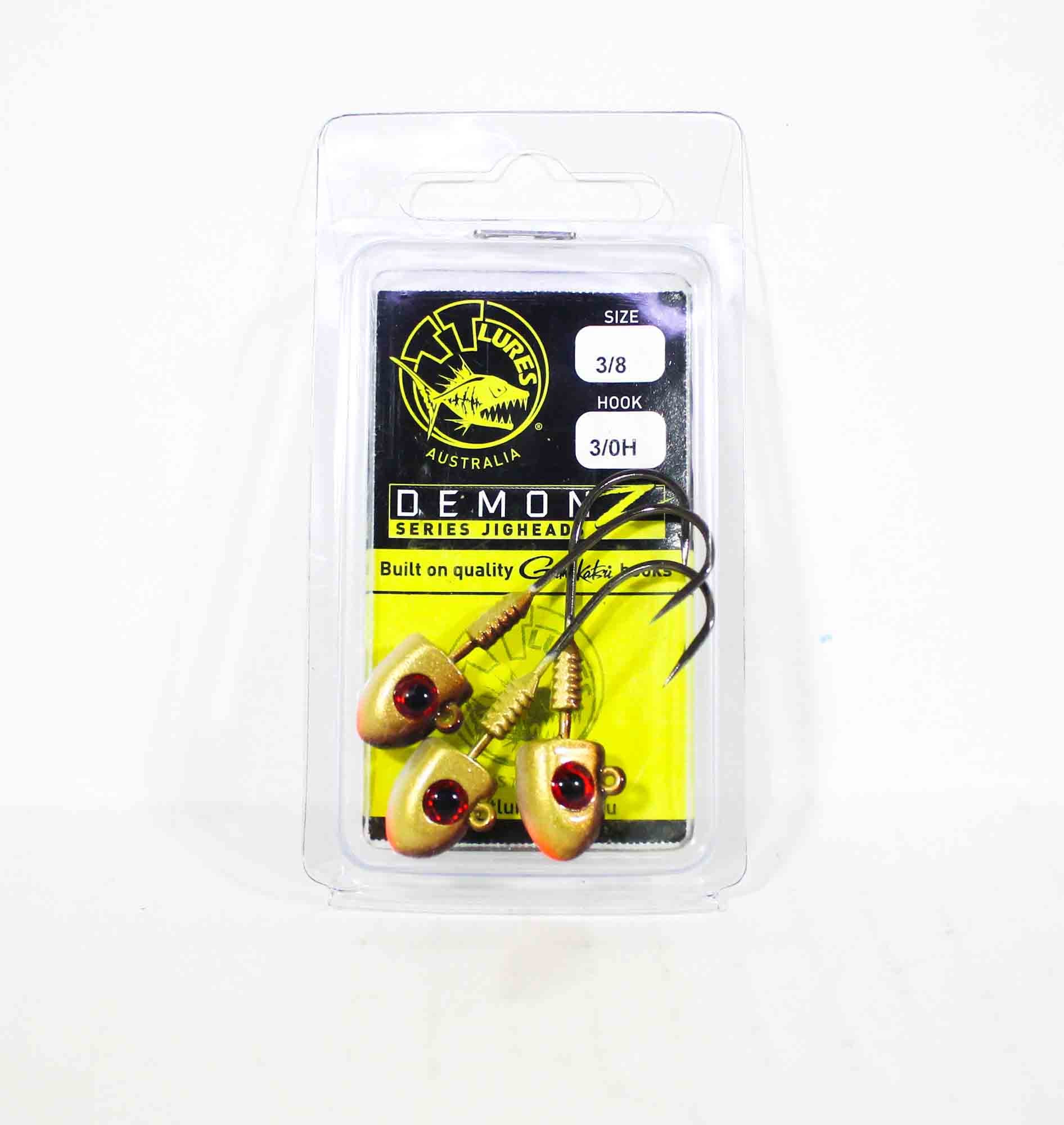 Tackle Tactics TT Demonz Jig Head 3/8oz 3/0H 3/pack Golden Boy (7600)