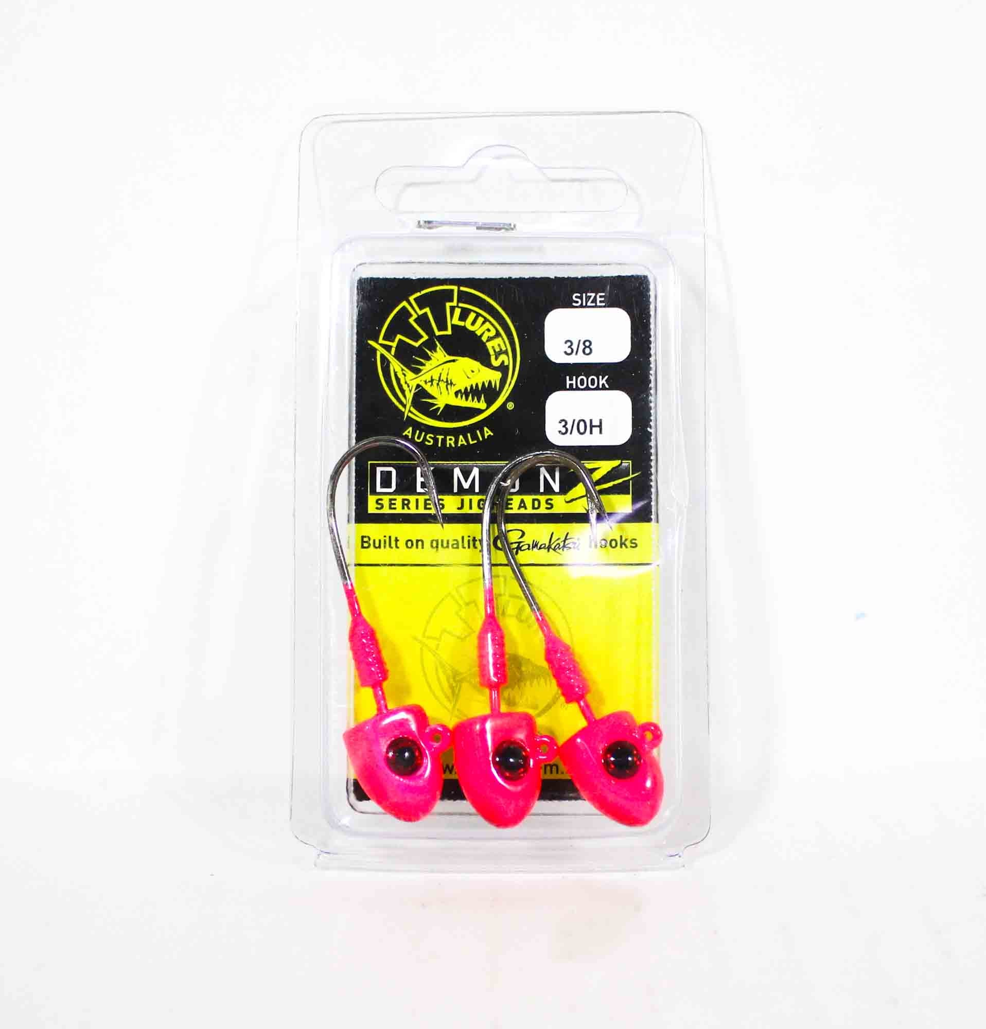 Tackle Tactics TT Demonz Jig Head 3/8oz 3/0H 3/pack Pink (7662)
