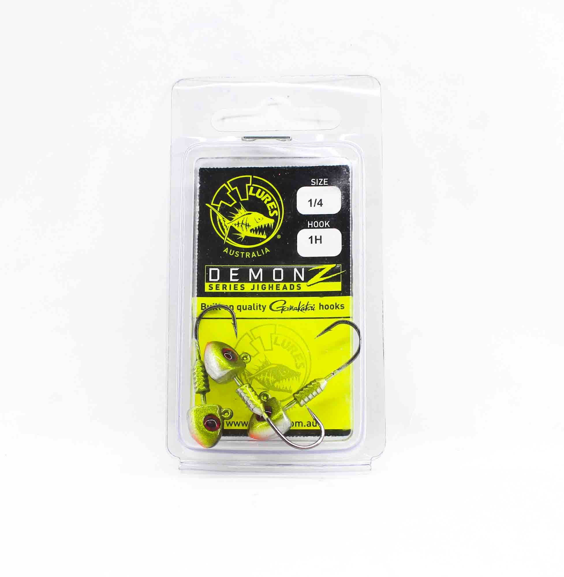 Tackle Tactics TT Demonz Jig Head 1/4 oz 1H 3/pack Green (7716)