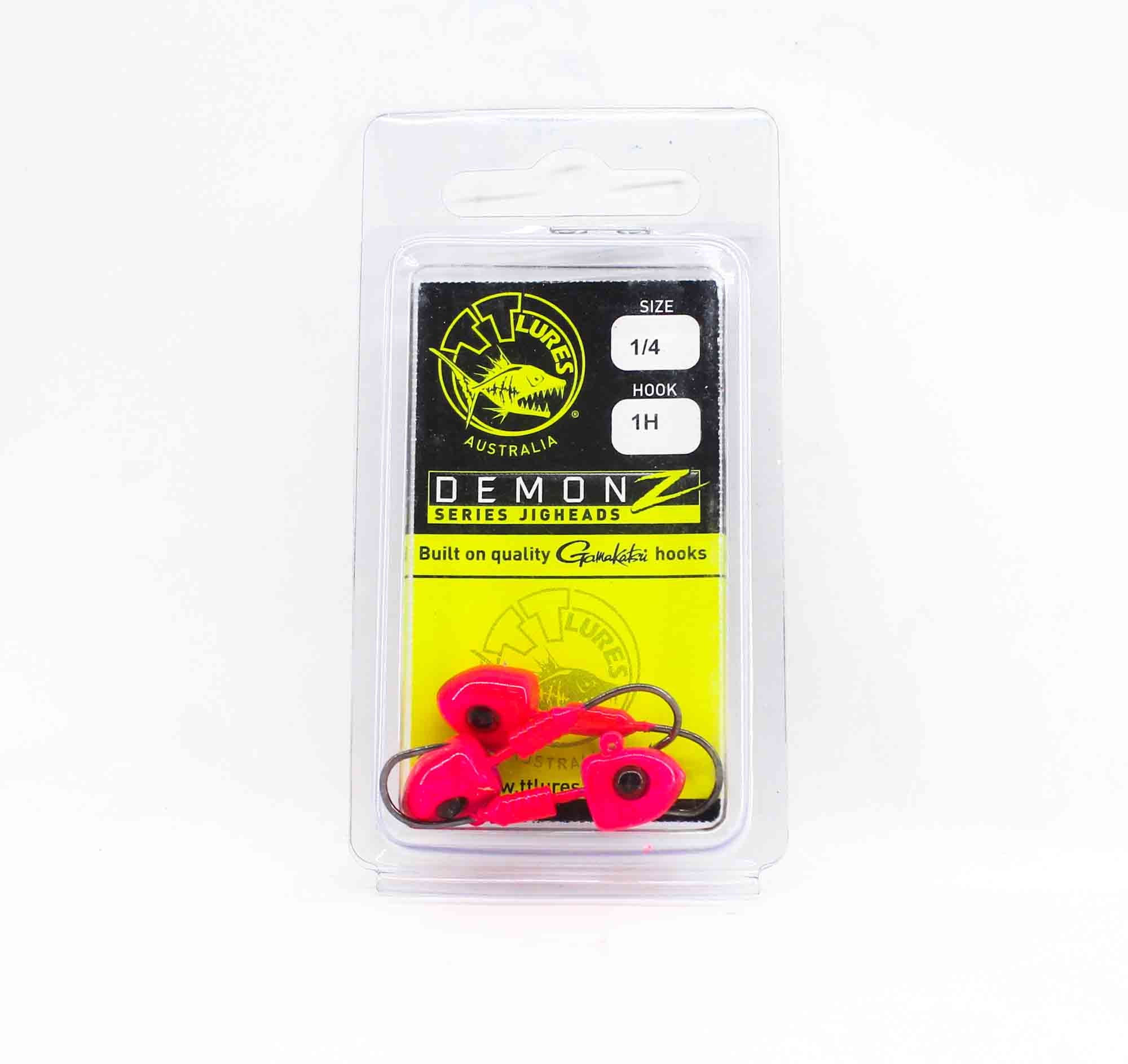 Tackle Tactics TT Demonz Jig Head 1/4 oz 1H 3/pack Pink (7761)