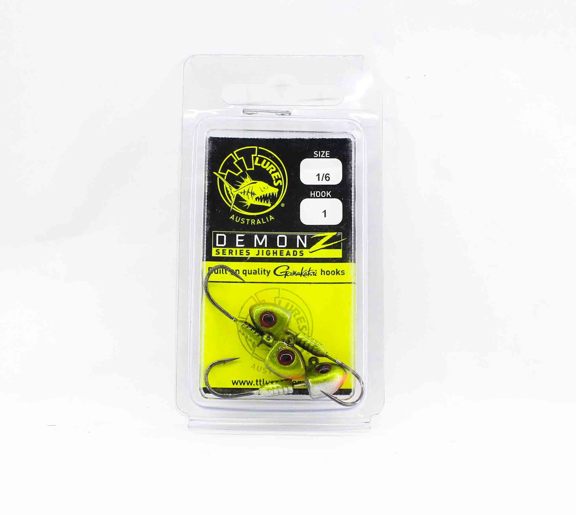 Tackle Tactics TT Demonz Jig Head 1/6 oz 1H 3/pack Green (7815)