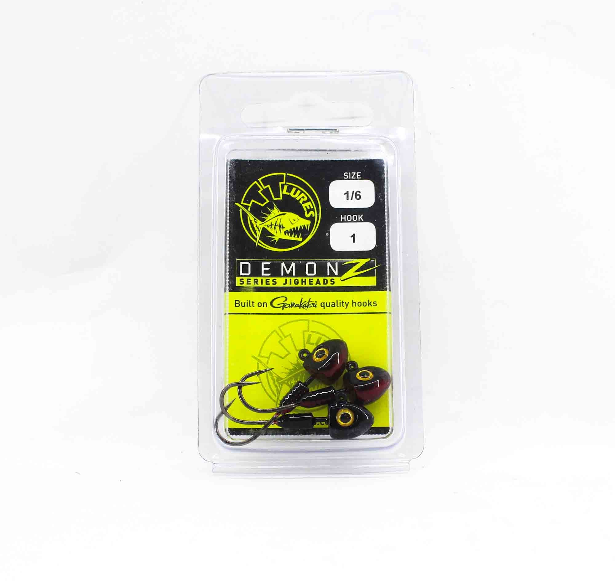 Tackle Tactics TT Demonz Jig Head 1/6 oz 1H 3/pack Red Nightmare (7839)