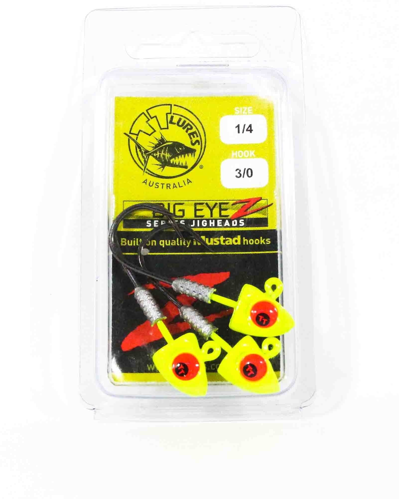Tackle Tactics TT Big EyeZ Jig Head 1/4 oz 3/0 Chart Red Eyez (5031)