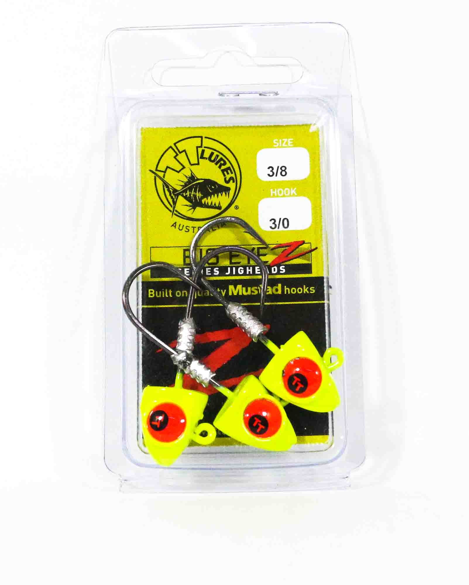 Tackle Tactics TT Big EyeZ Jig Head 3/8 oz 3/0 Chart Red EyeZ (5086)