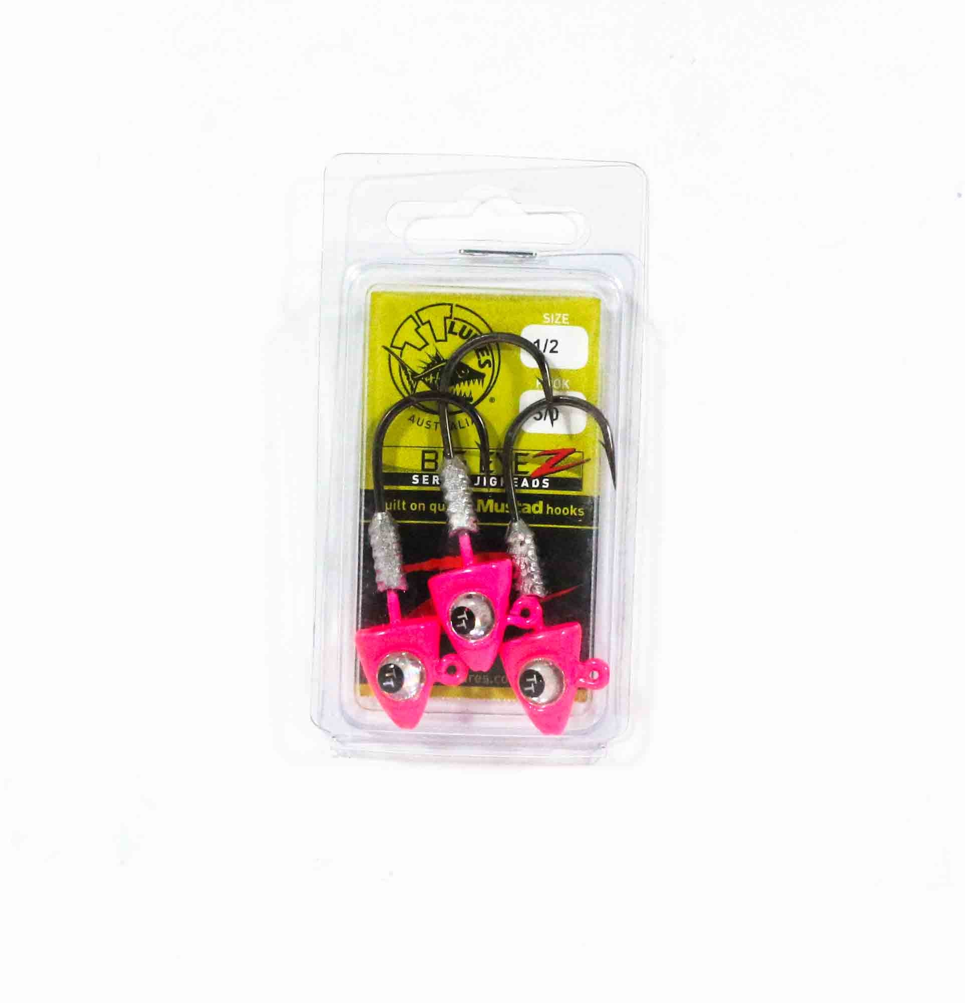 Tackle Tactics TT Big EyeZ Jig Head 1/2 oz 5/0 Pink Silver EyeZ (5192)